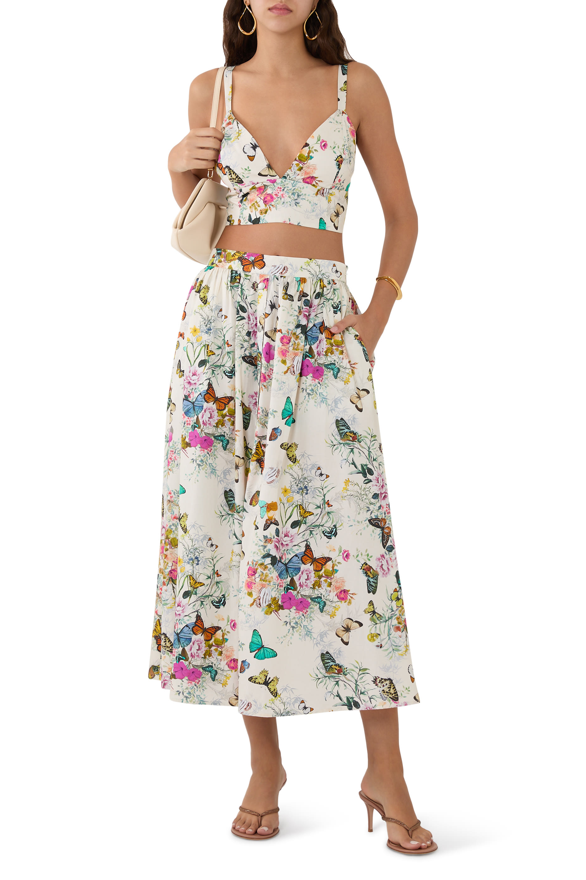 Seina Poplin Midi Skirt