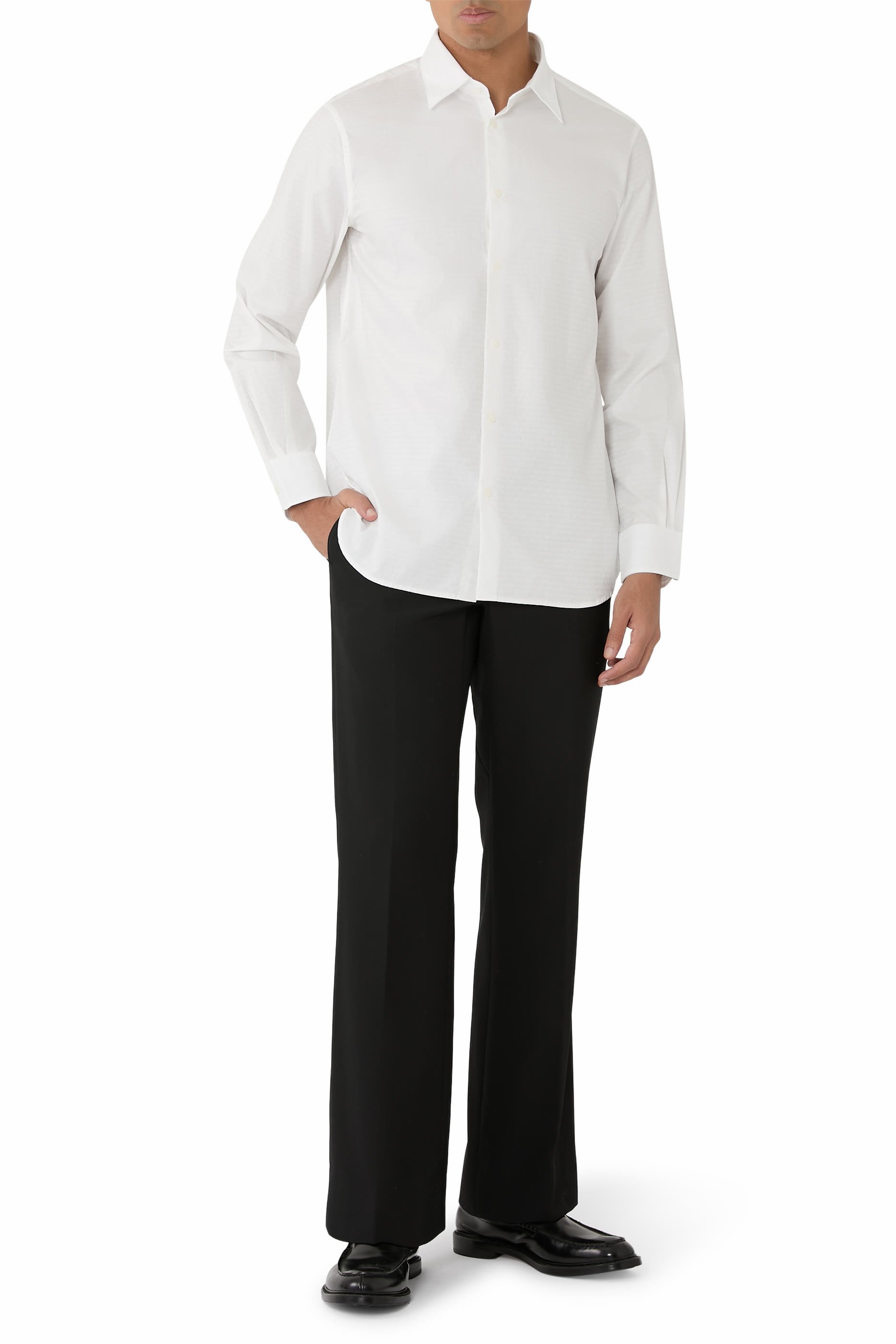 Micro EA Text Logo Long Sleeves Shirt