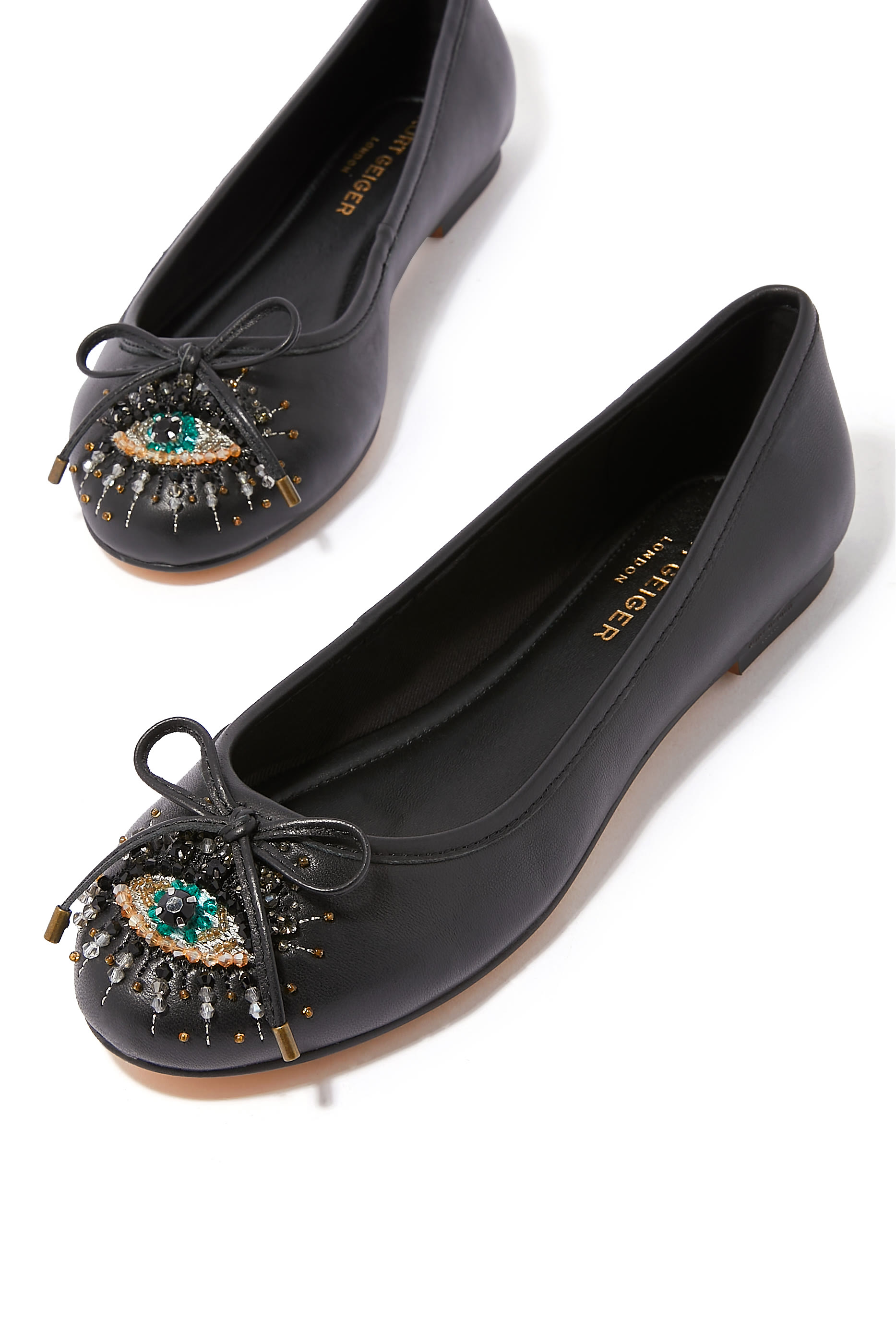 Eye Embellished Ballerina Flats