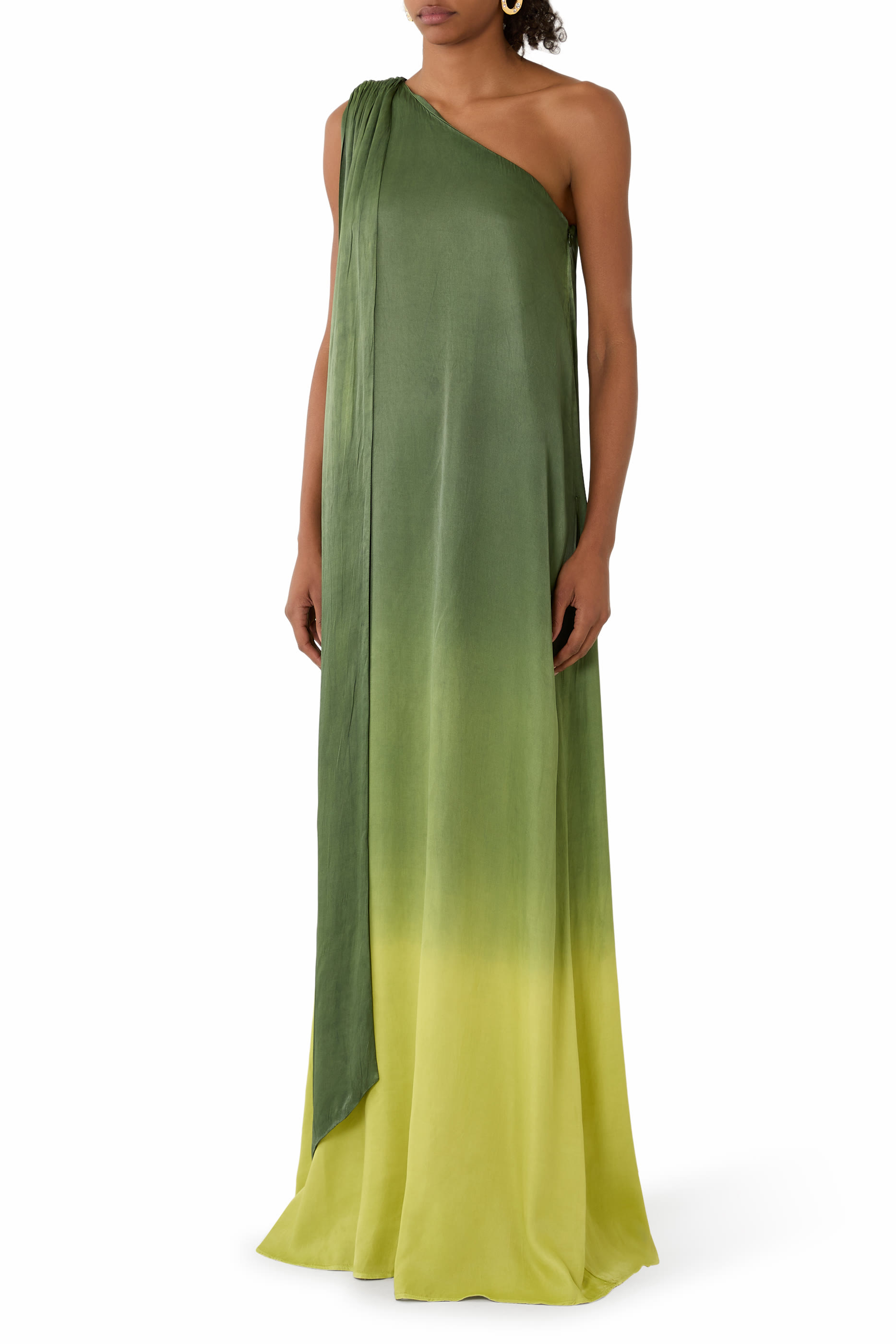 Raya Long Sleeves One-Shoulder Maxi Dress