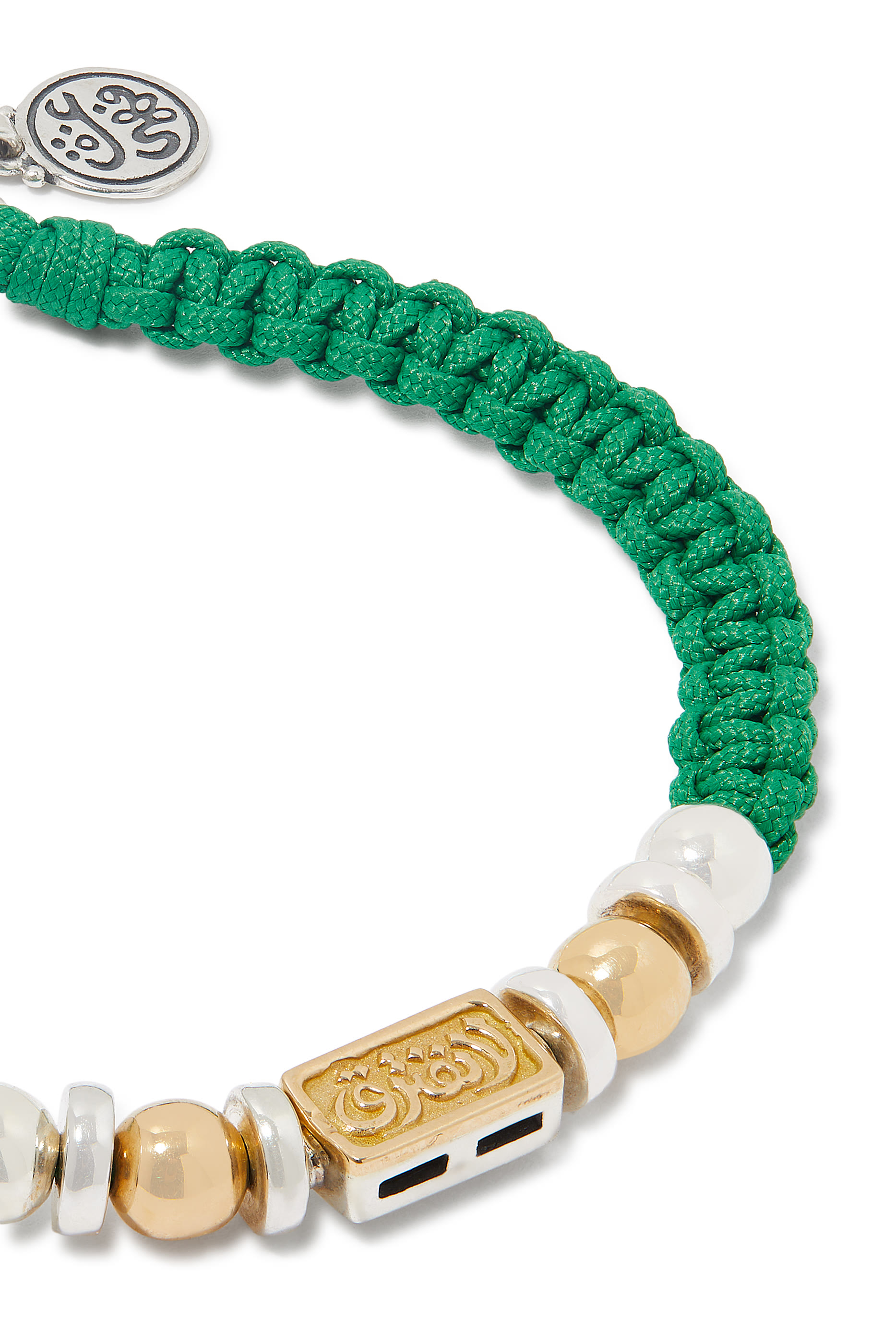 Never Apart Braided Bracelet,  18k Yellow Gold with Sterling Silver & Fabric