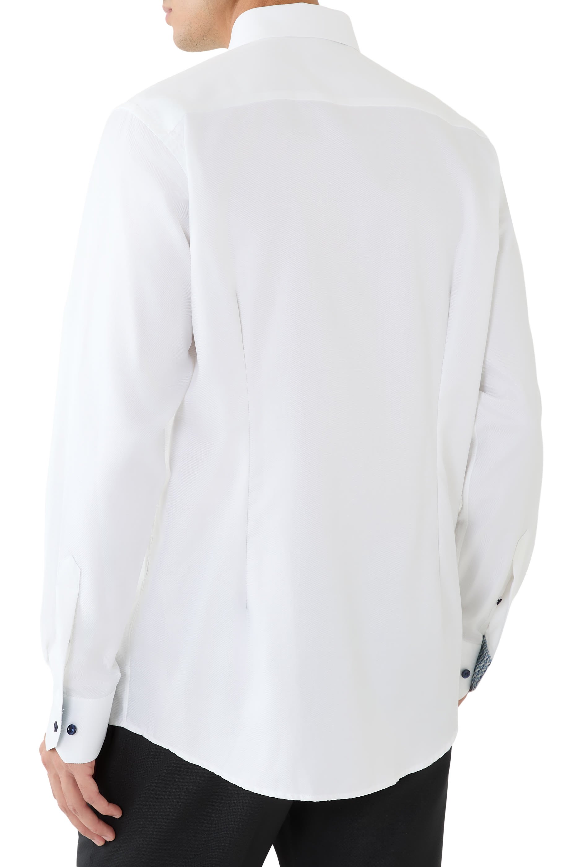 Geometric Effect Textured Twill Shirt