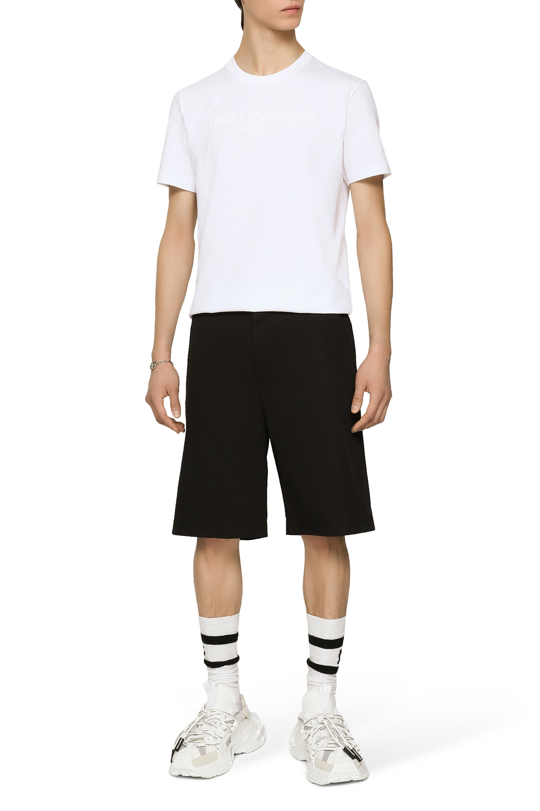 Logo Stretch Cotton Shorts
