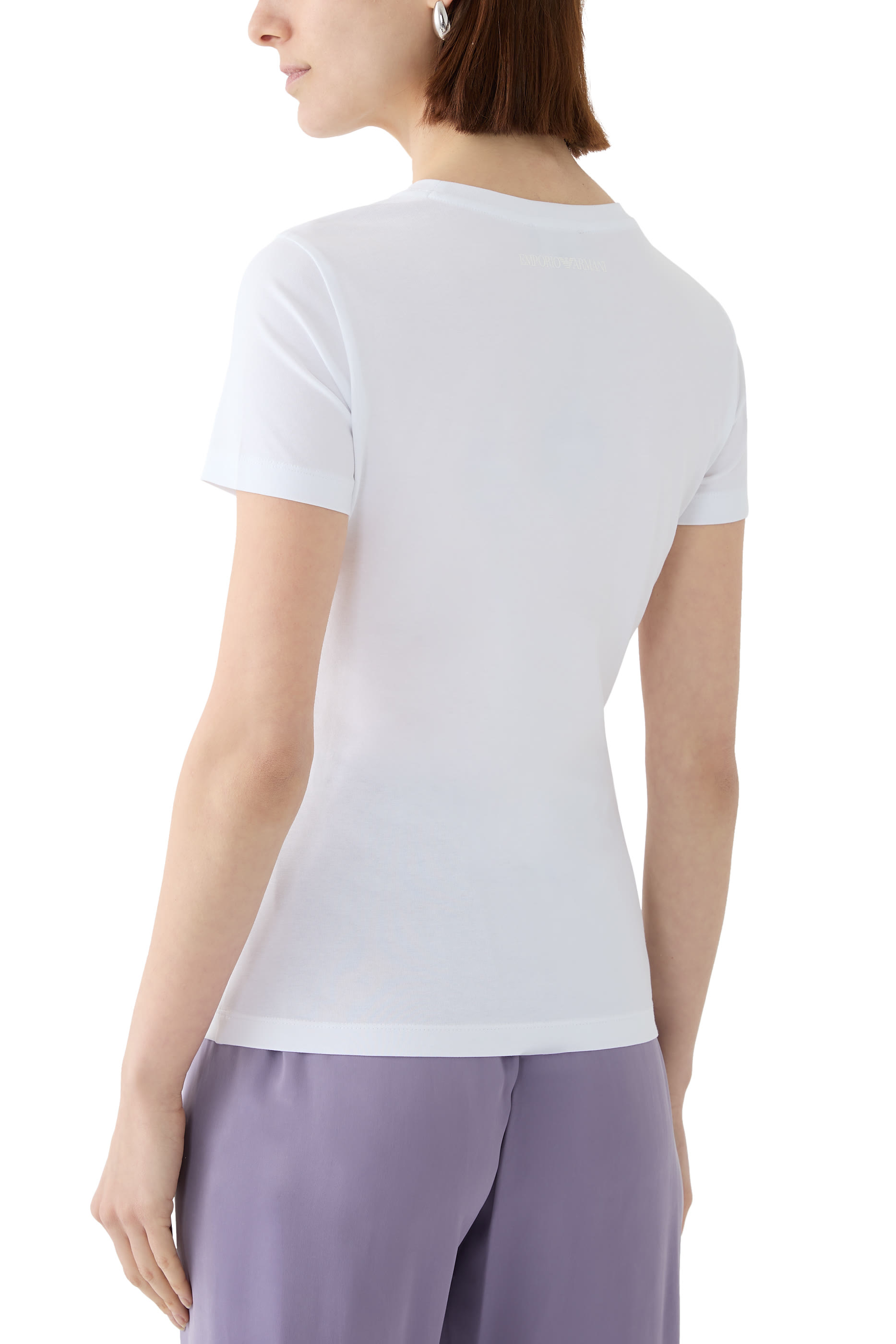 ASV Stretch-Jersey Slim-Fit T-Shirt with Oversized Eagle Pattern