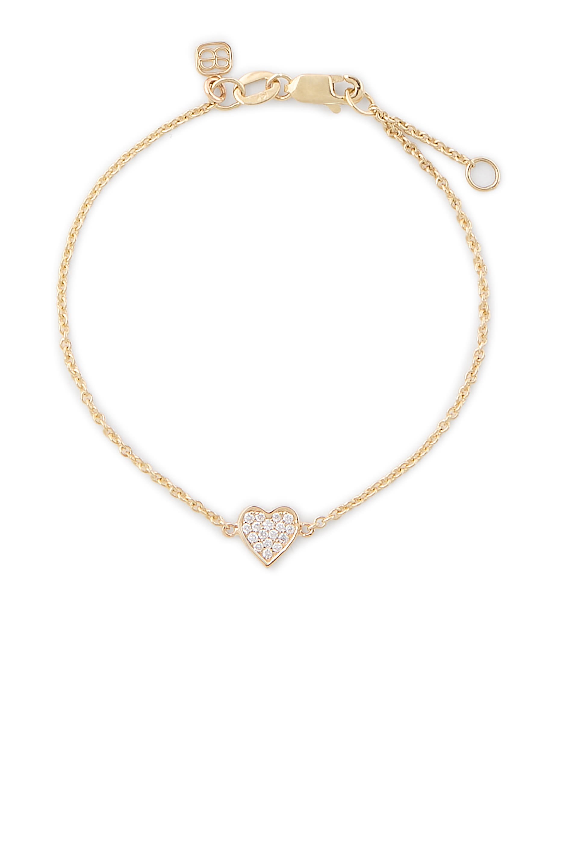 Kids Baby Heart Bracelet, 14k Yellow Gold & Diamonds