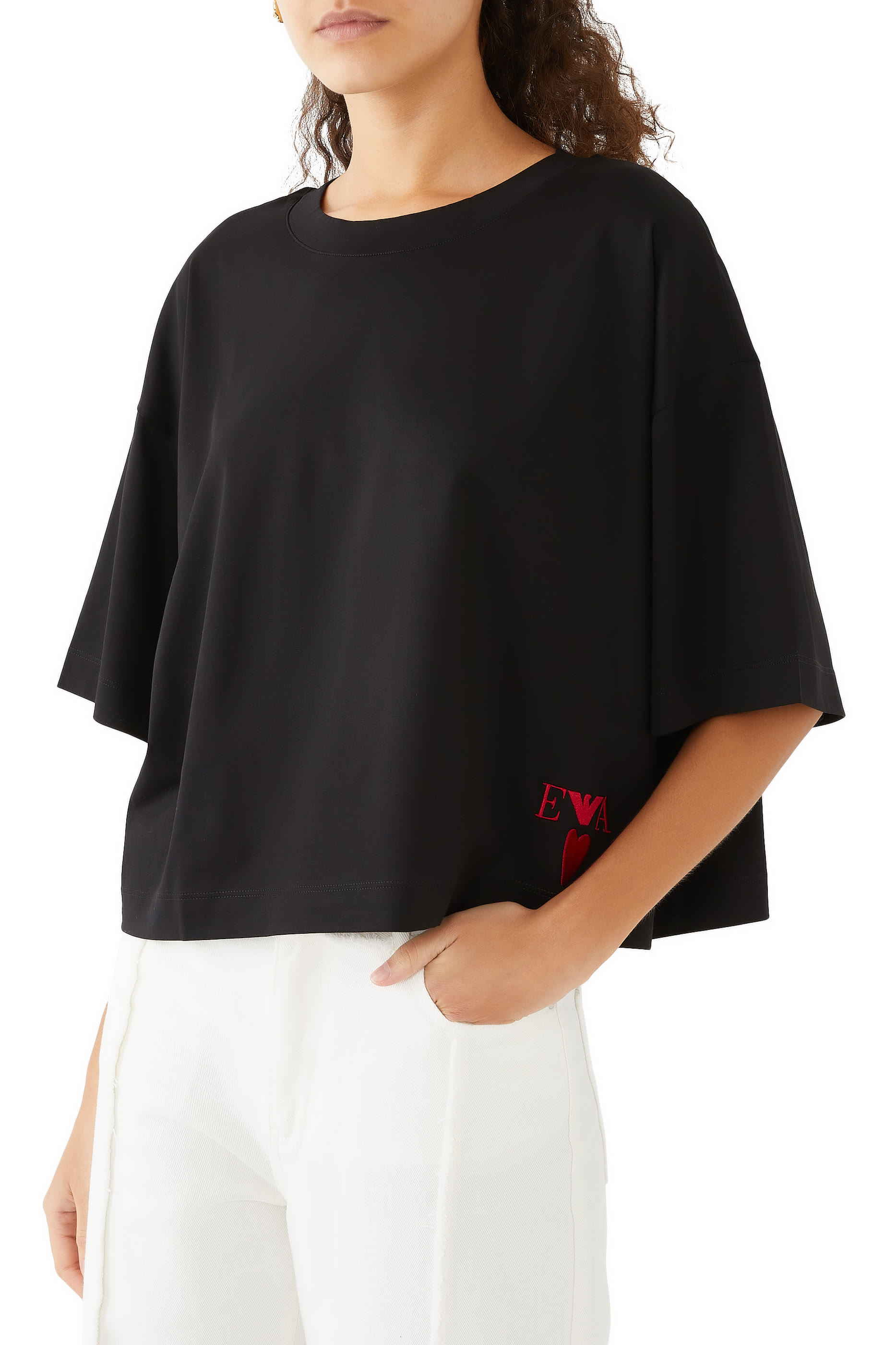 Cropped EA Logo Heart Bottom Valentine's T-Shirt