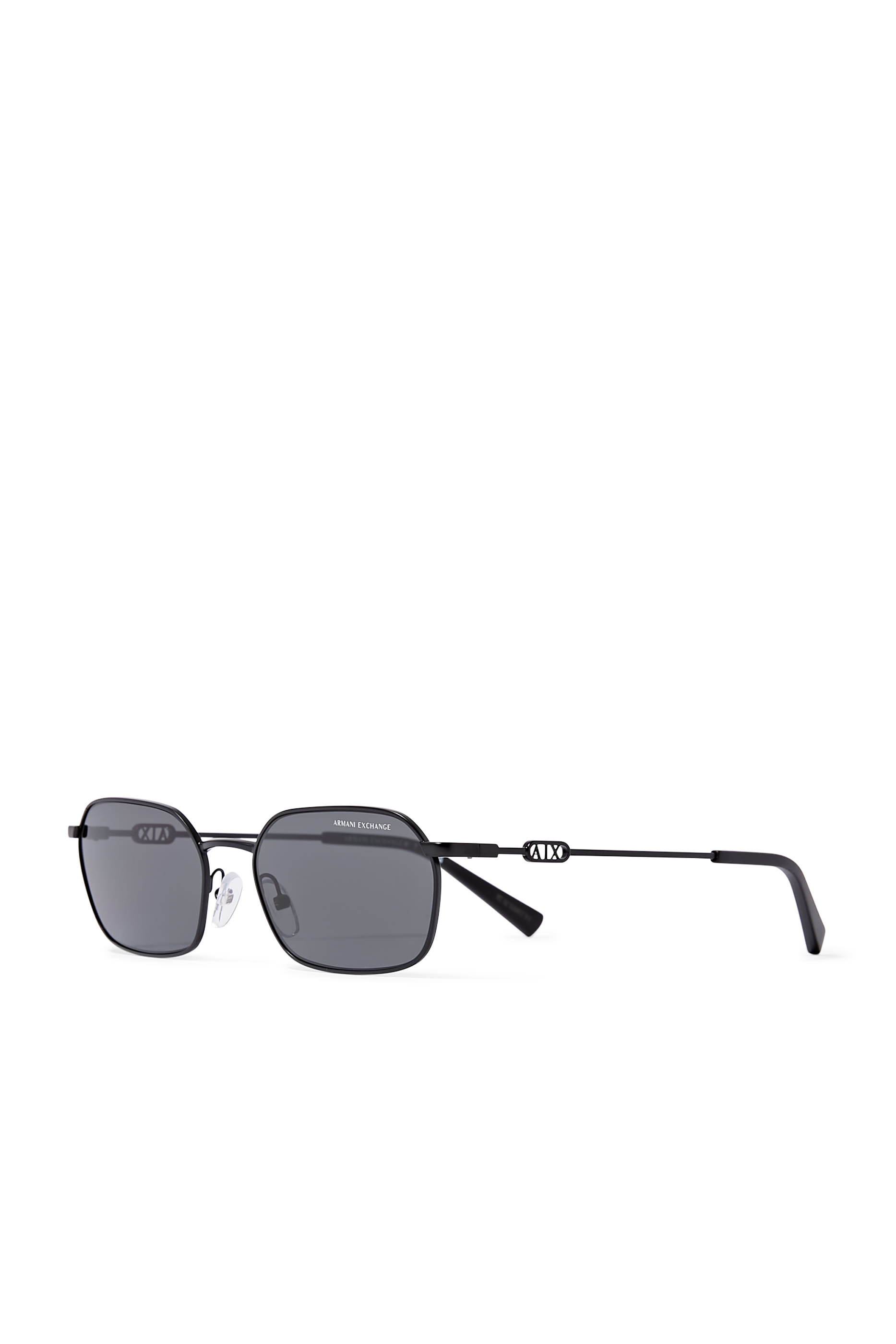 Cross Flat Rectangular Metal Sunglasses