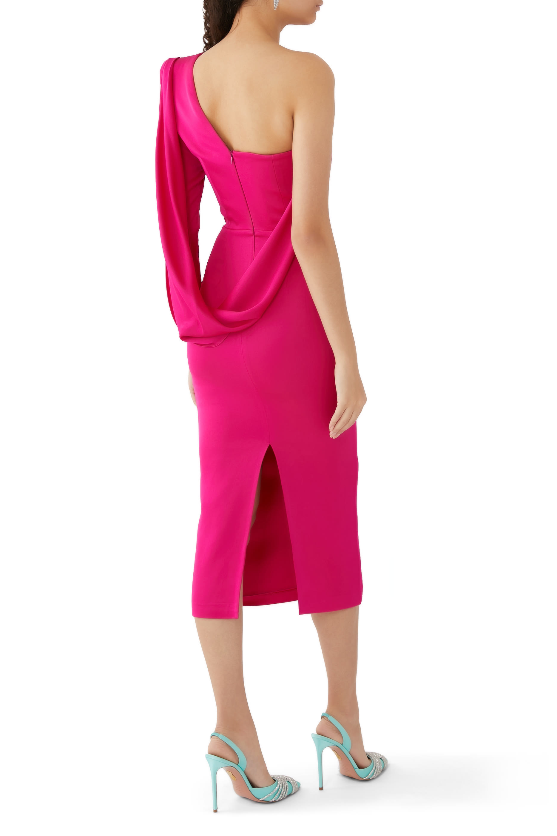 One-Sleeve Drape Dress