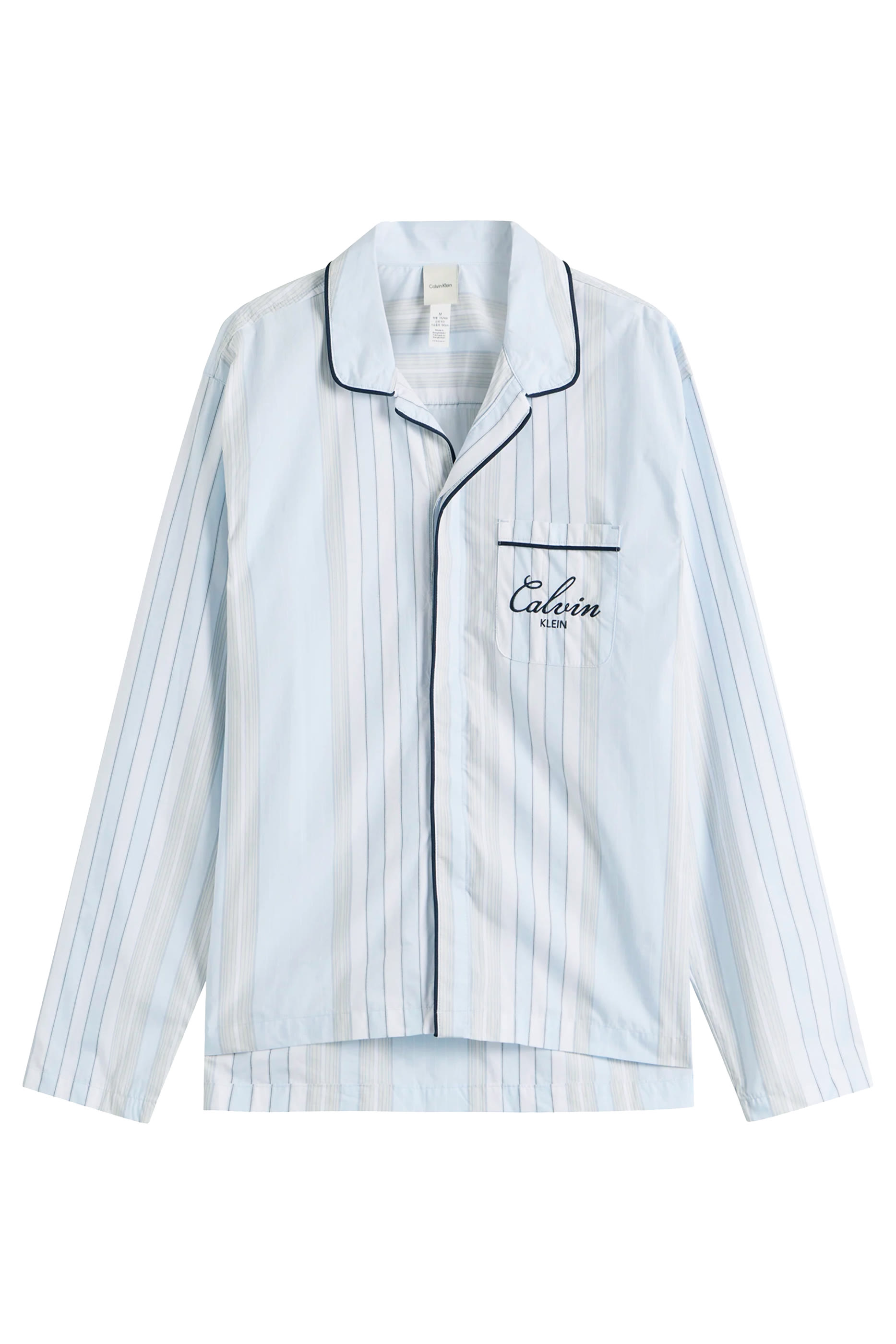 Cotton Poplin Script Button-Down Sleep Shirt