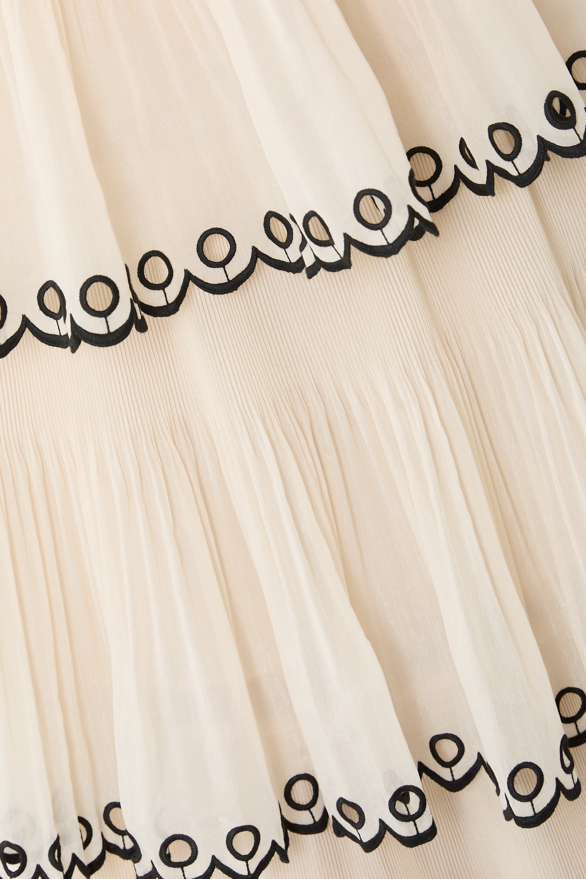 Embroidered Tiered Midi Dress