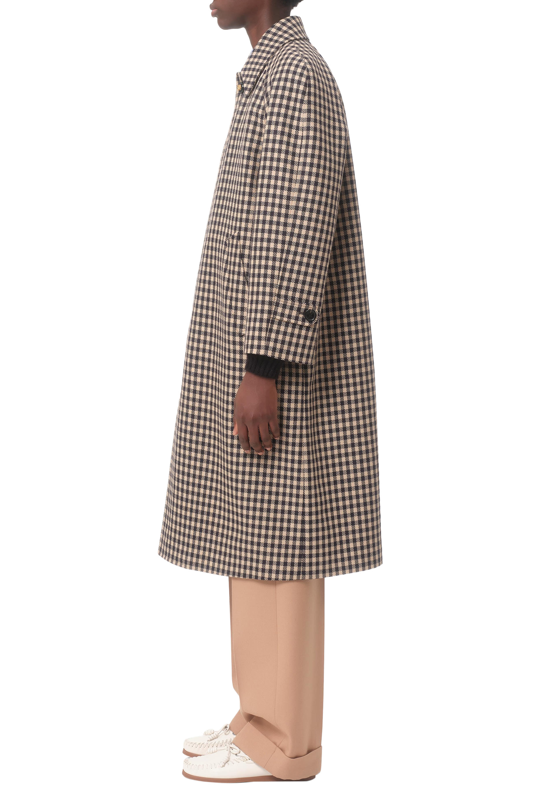 Long Checked Coat 