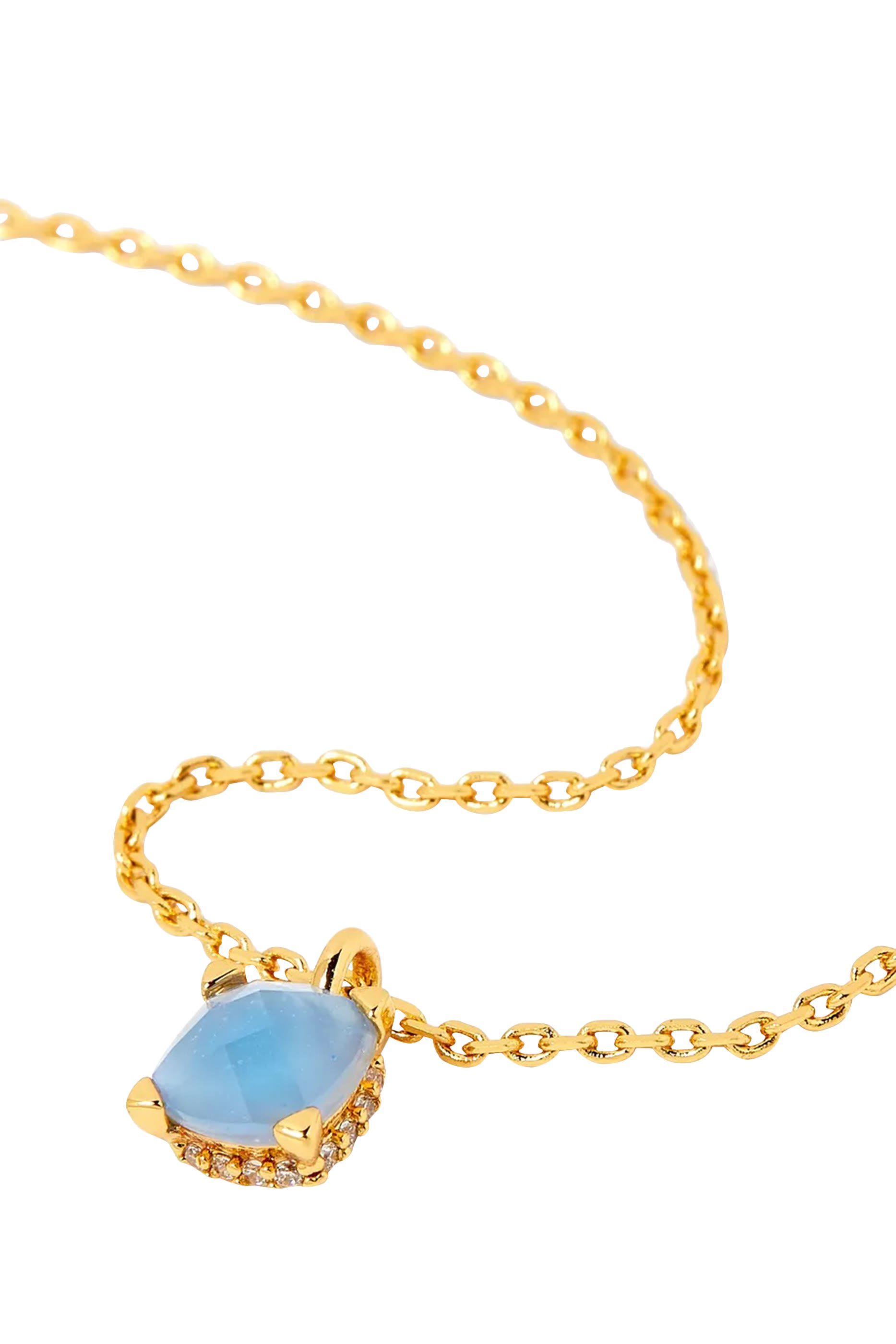 Little Luxuries Square Pendant, Plated Metal & Cubic Zirconia, Glass Stone