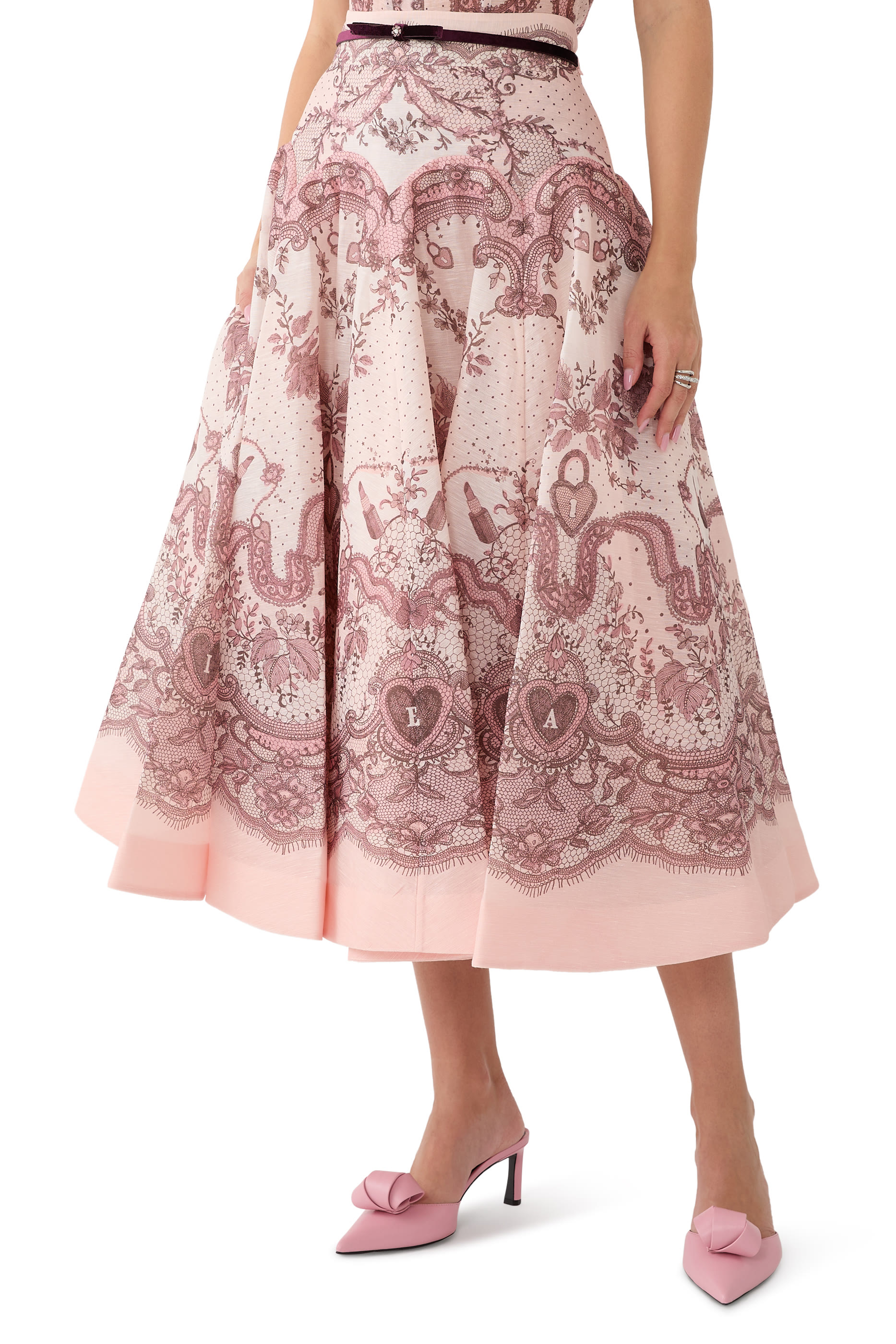 Crush Flared Midi Skirt