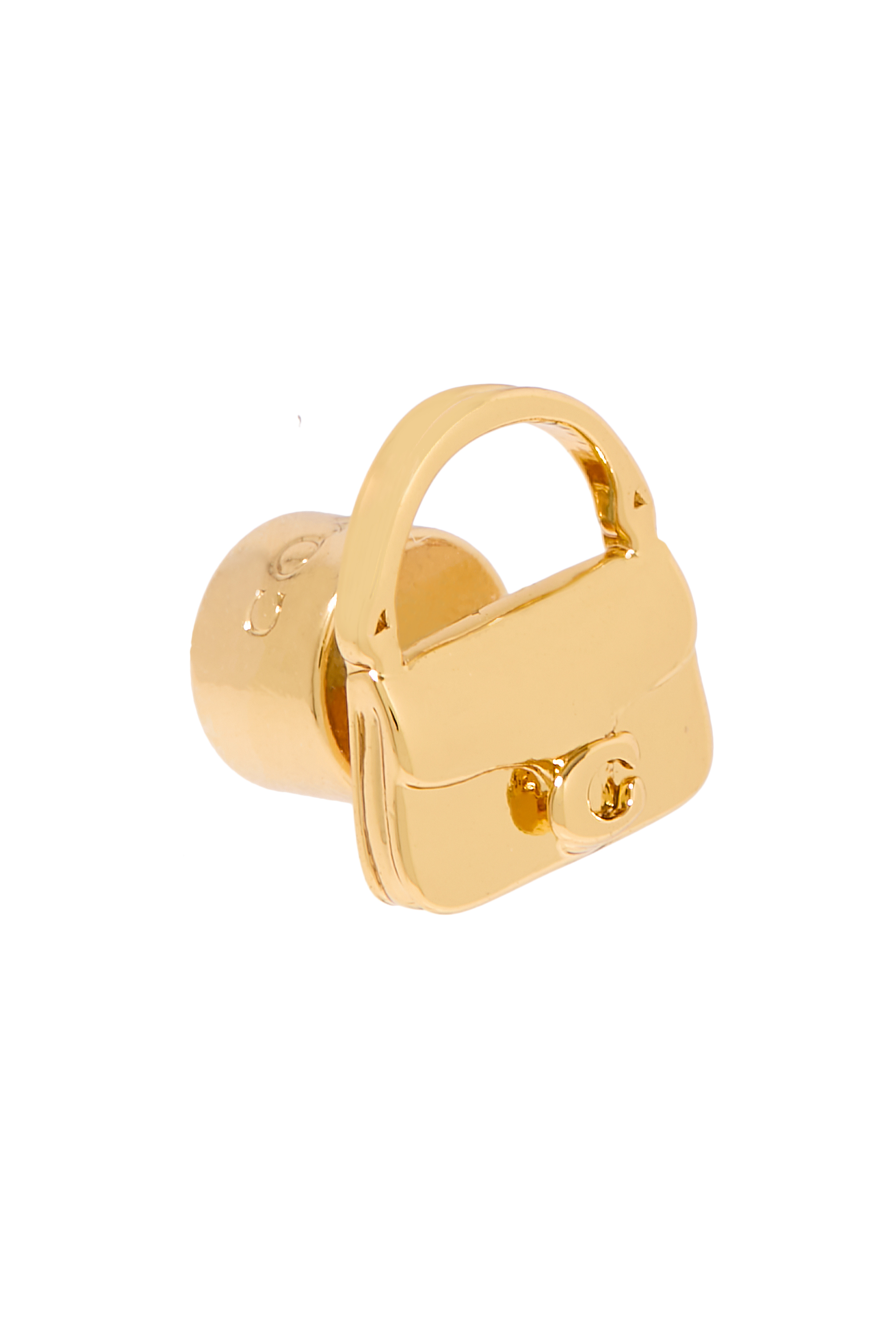 Mini Handbag Charm Stud Earrings, Plated Brass & Cubic Zirconia