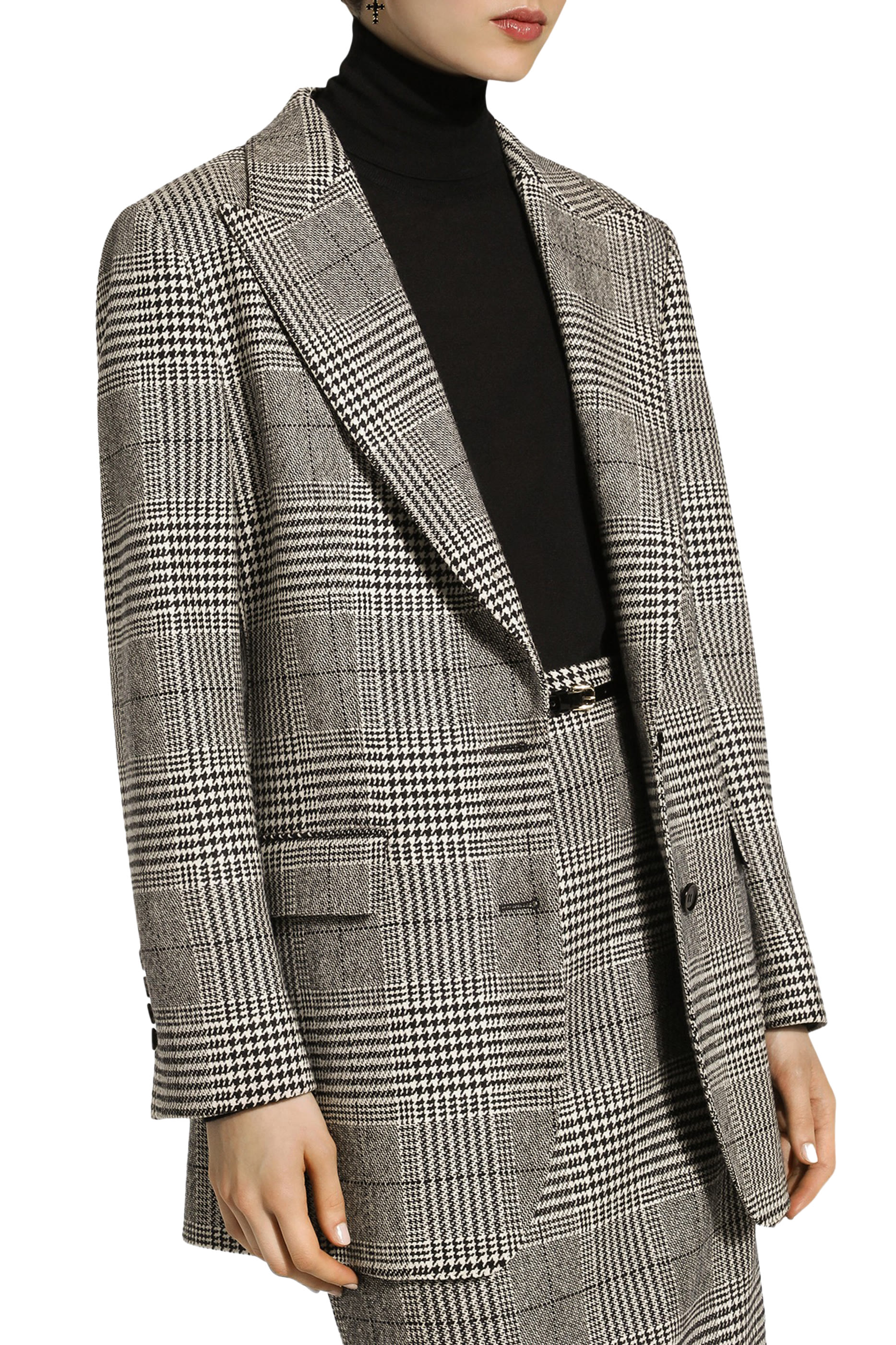 Single-Breasted Glen Plaid Jacket