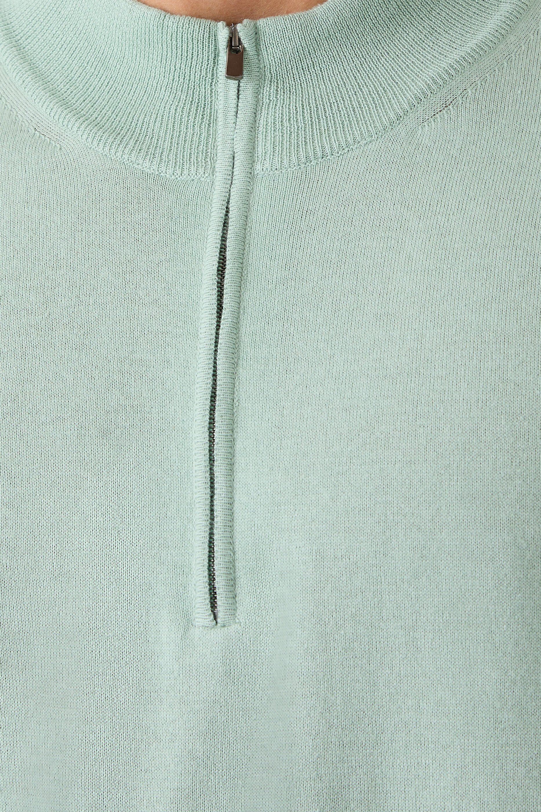 Cotton & Cashmere Quarter Zip Fine Knit Polo