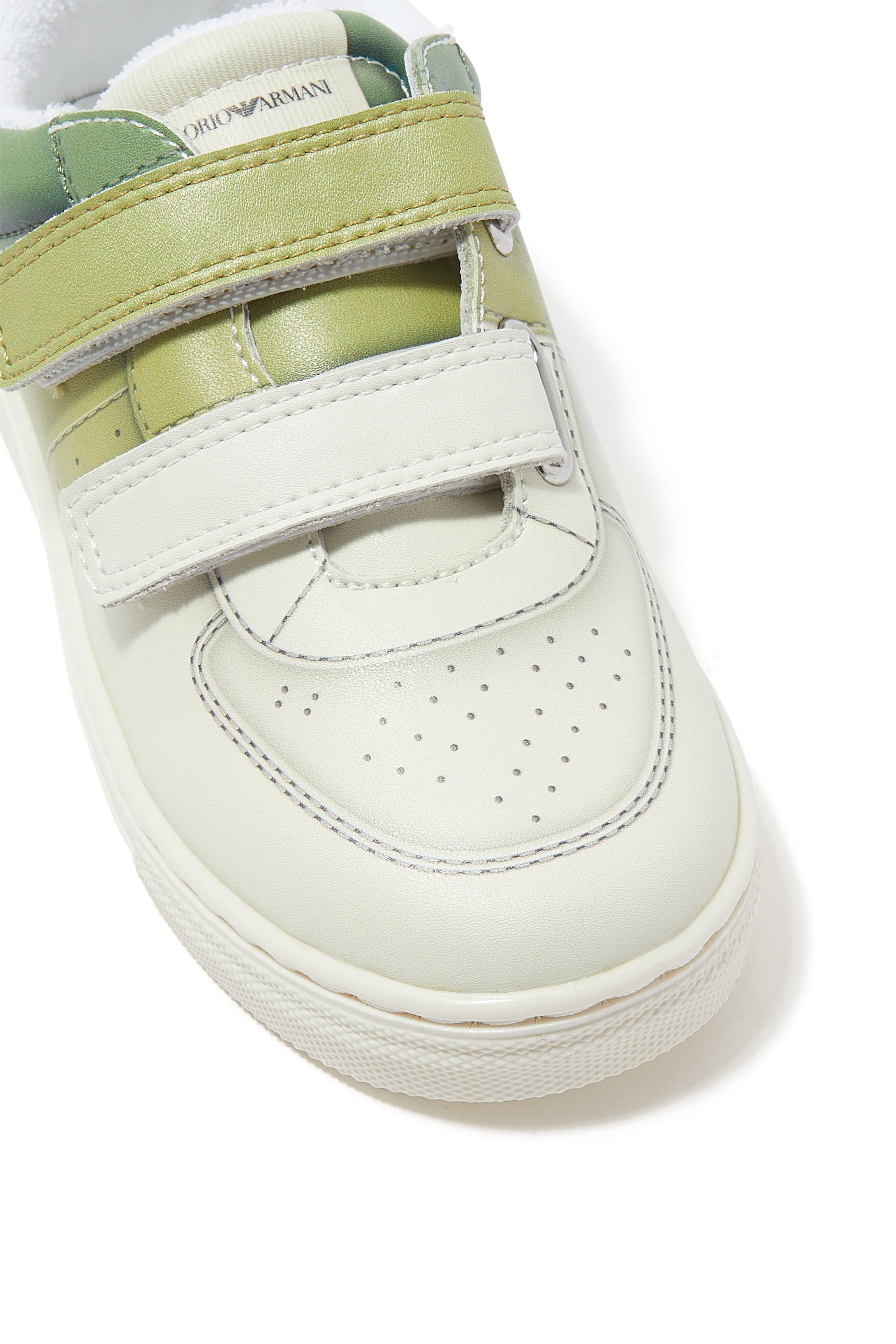 Kids Colorblock Velcro Strap Leather Sneaker