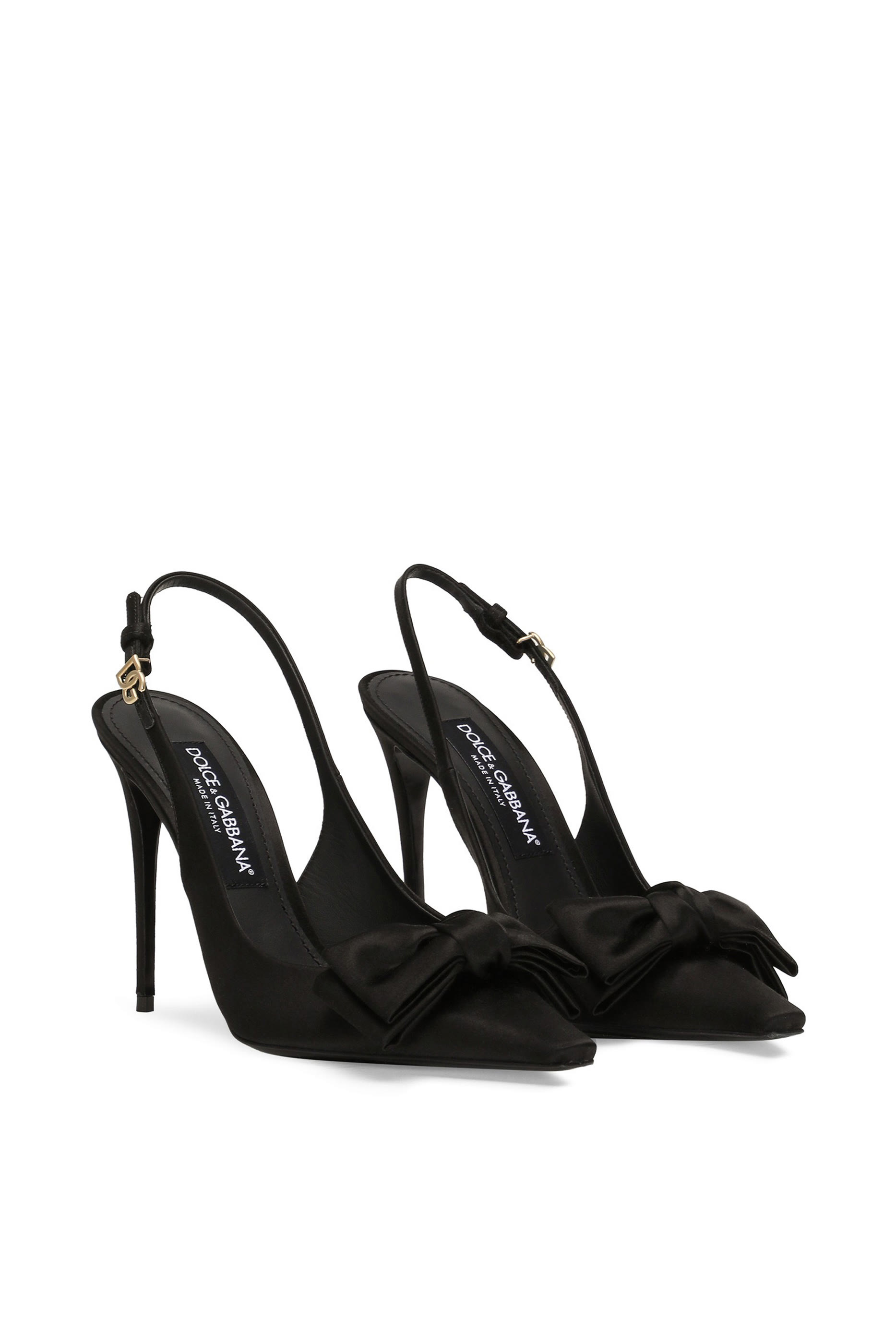 Satin Bow 105 Slingback Pumps