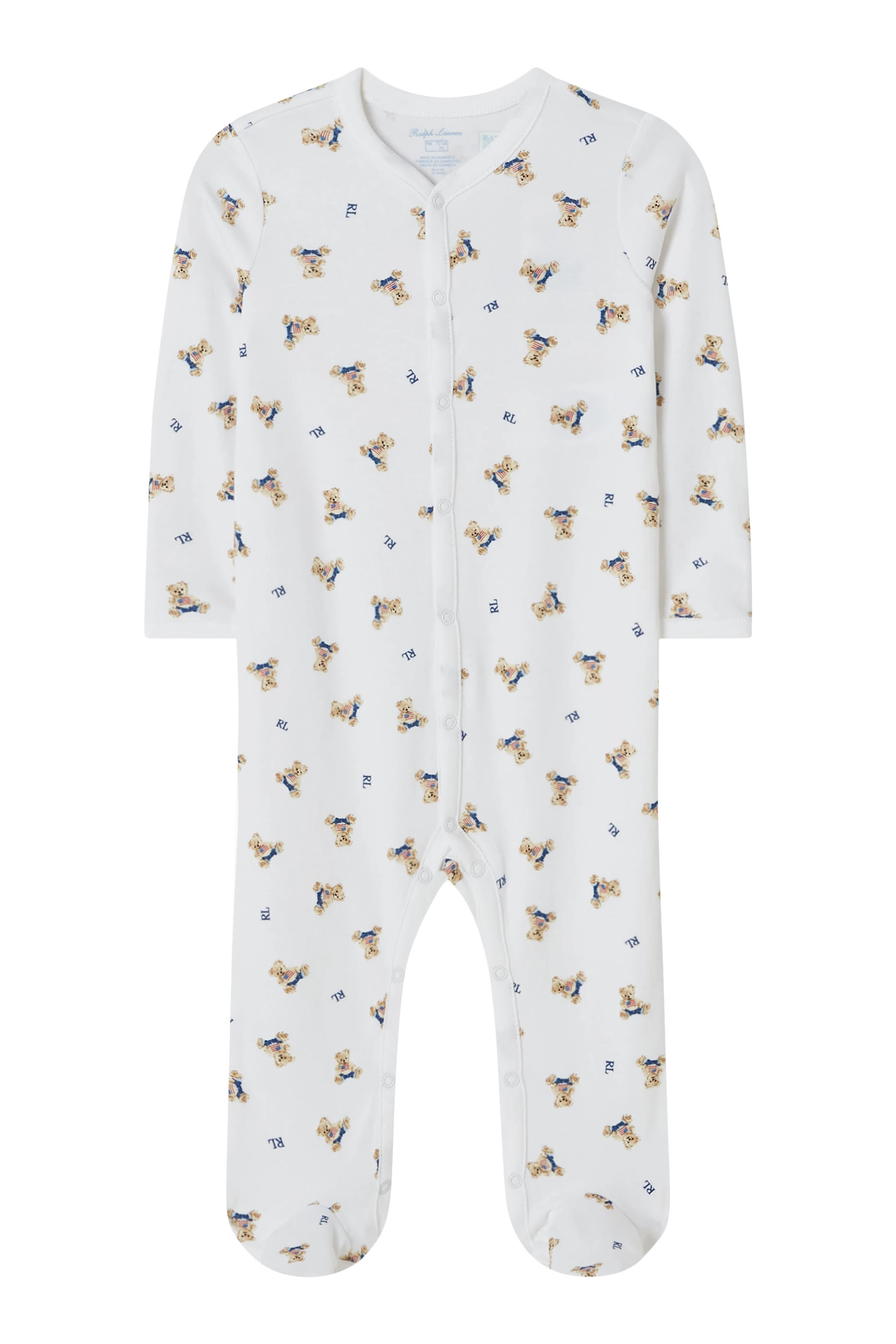 Kids All-Over Polo Bear Print Jumpsuit 