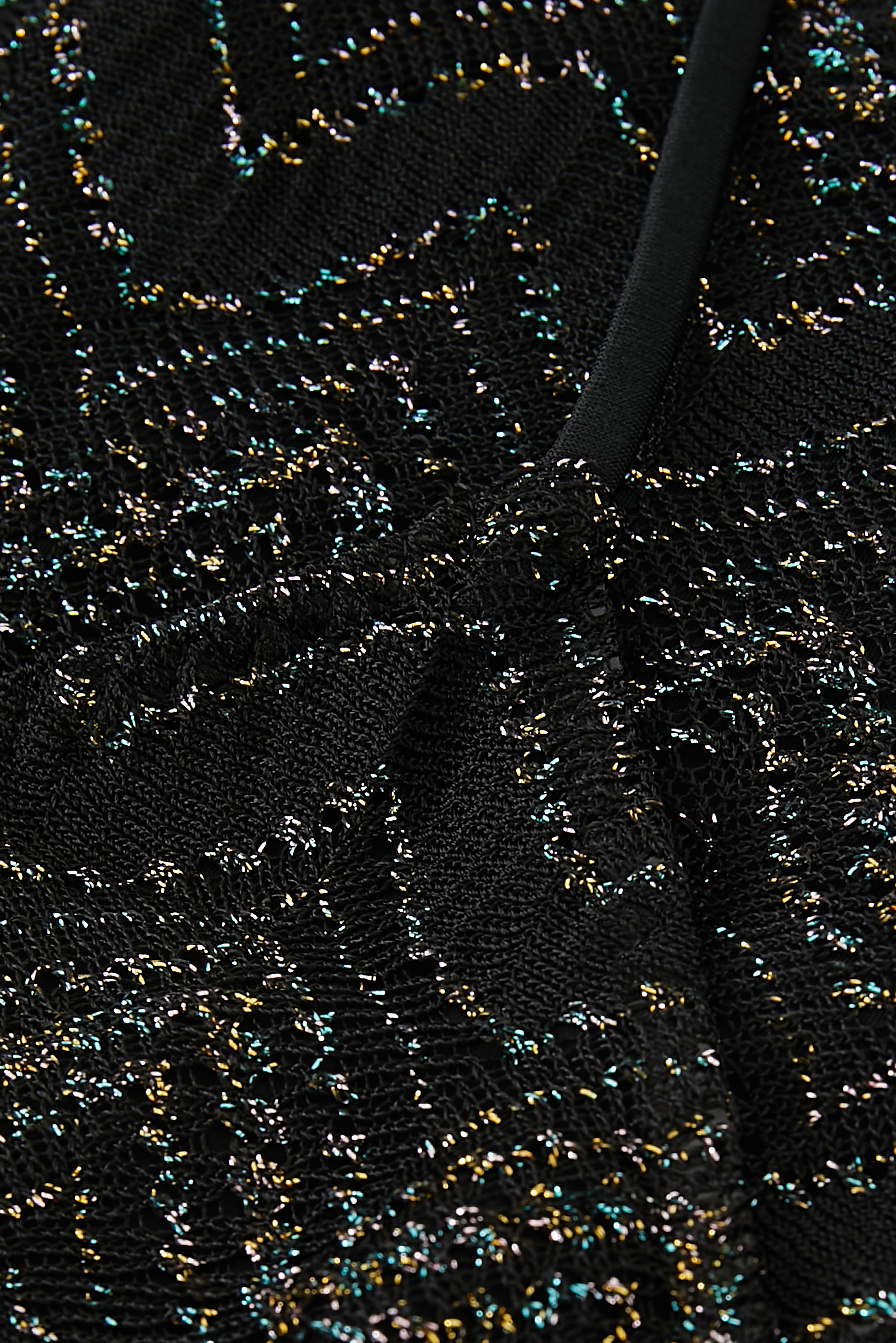 Mare Chevron Lace Raschel Triangle Tie Bikini Set