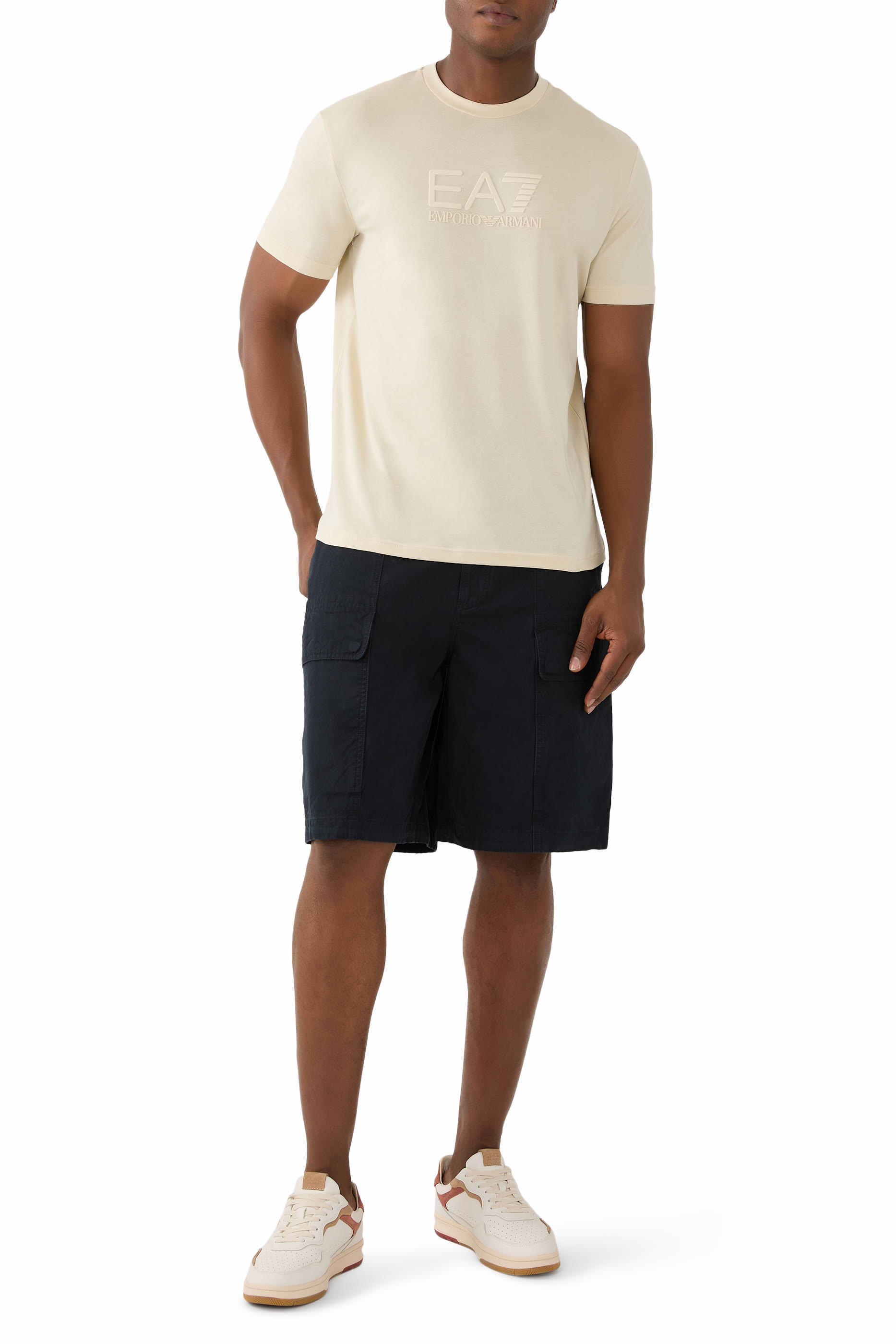 EA7 Logo Cotton T-Shirt