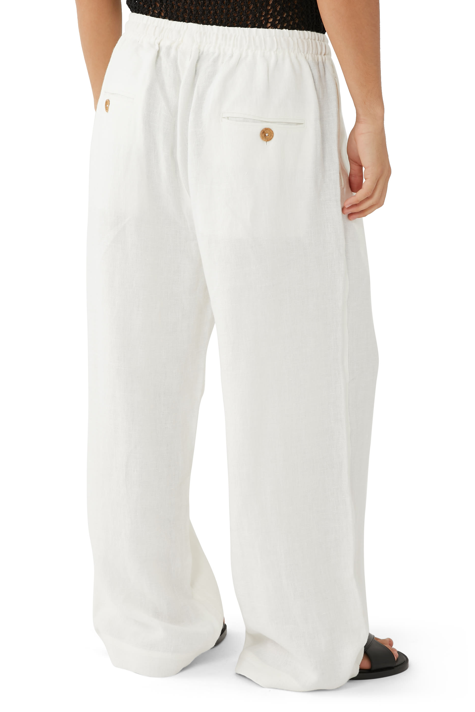 Wide Leg Linen Trousers