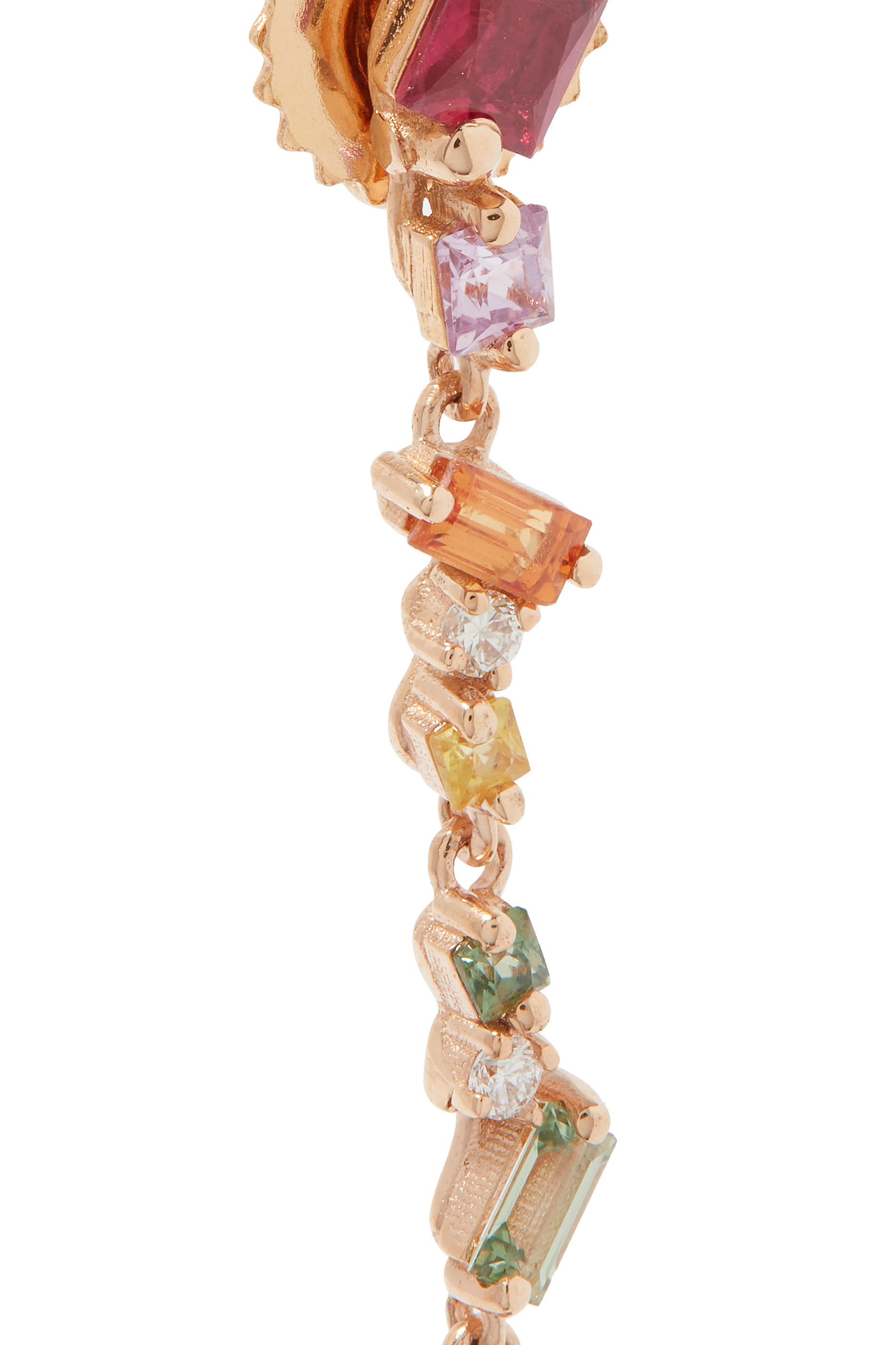 Earrings, 18k Pink Gold & Sapphire, Diamonds