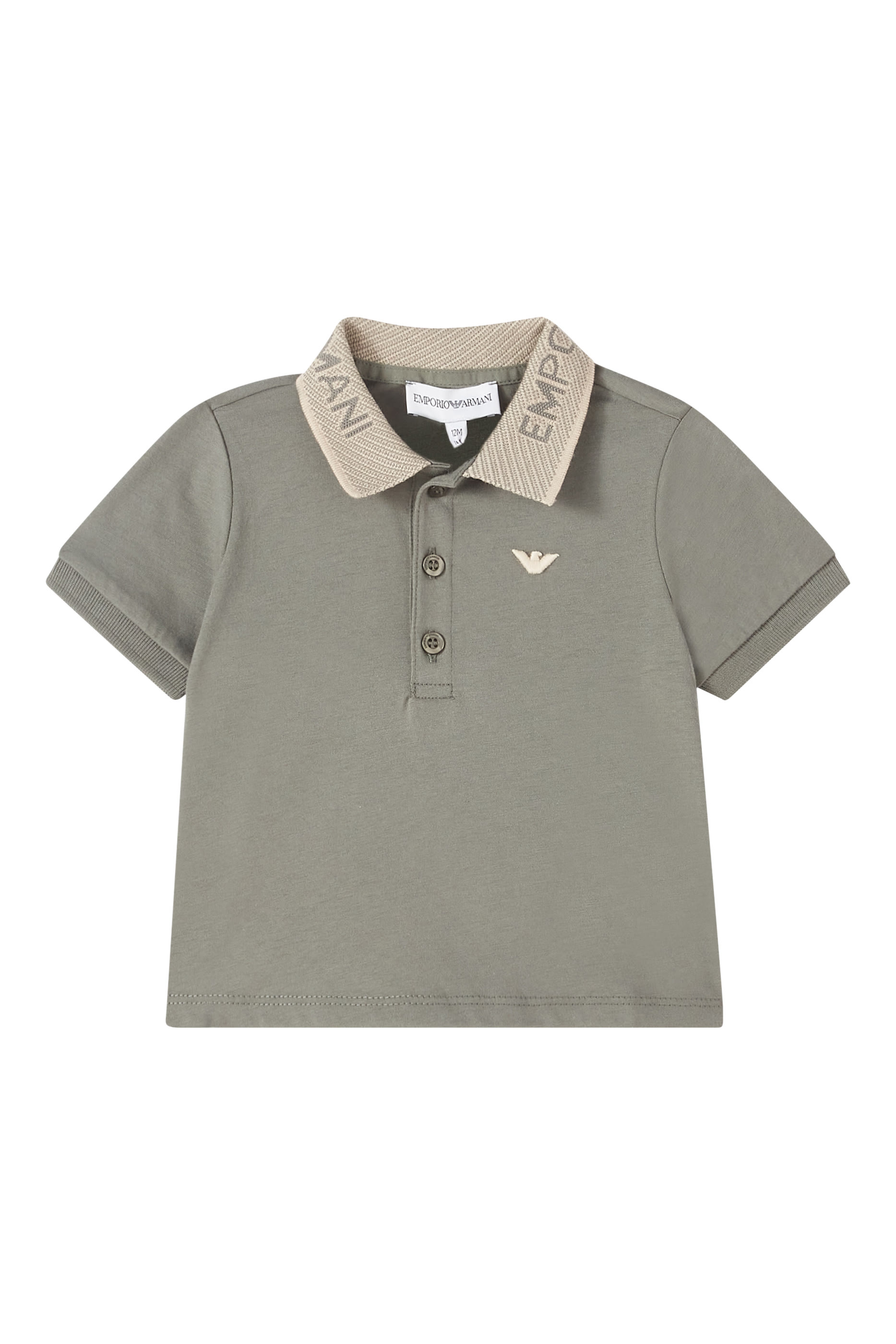 Kids Eagle Embroidered Cotton Polo Shirt