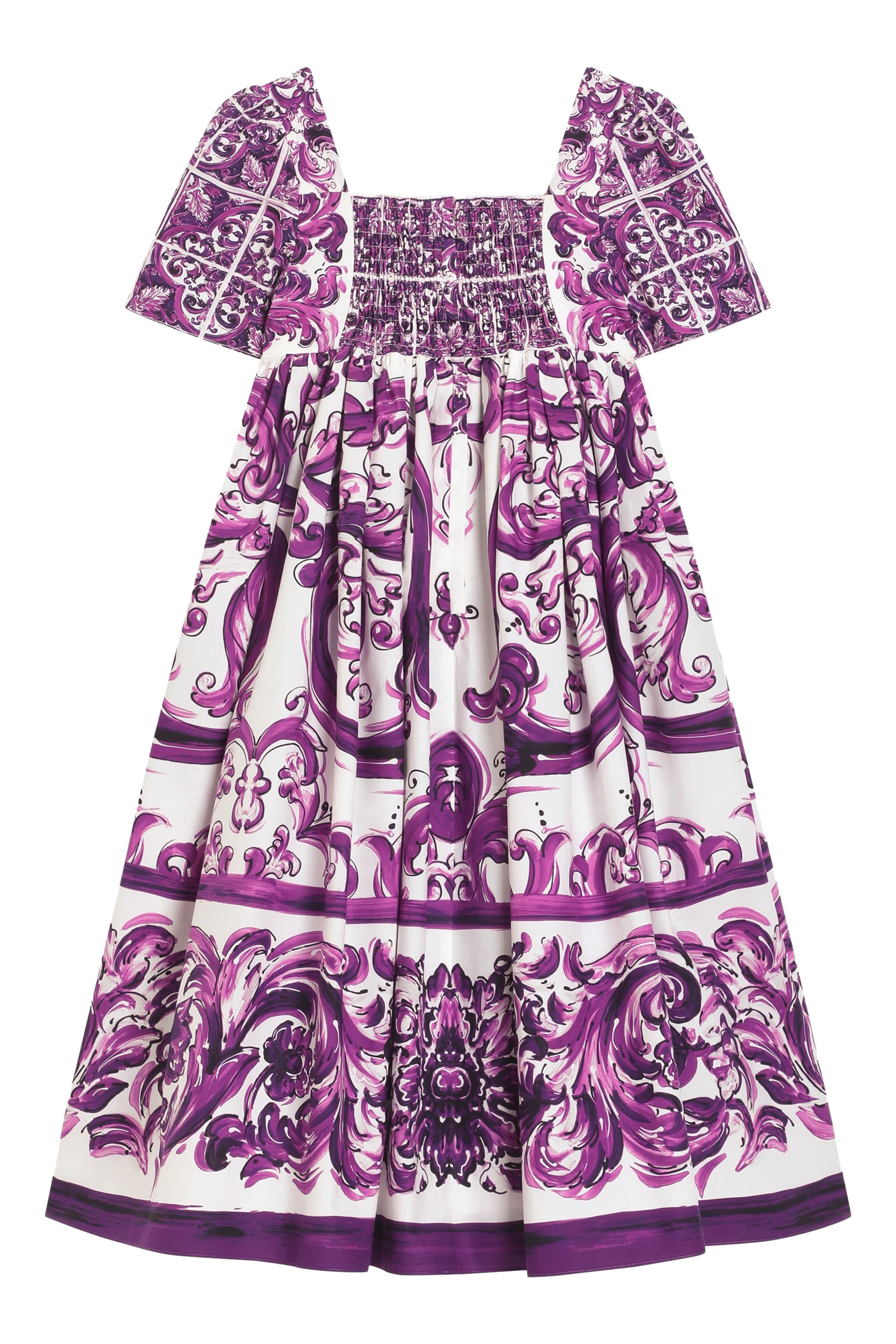 Kids Majolica Print Poplin Dress
