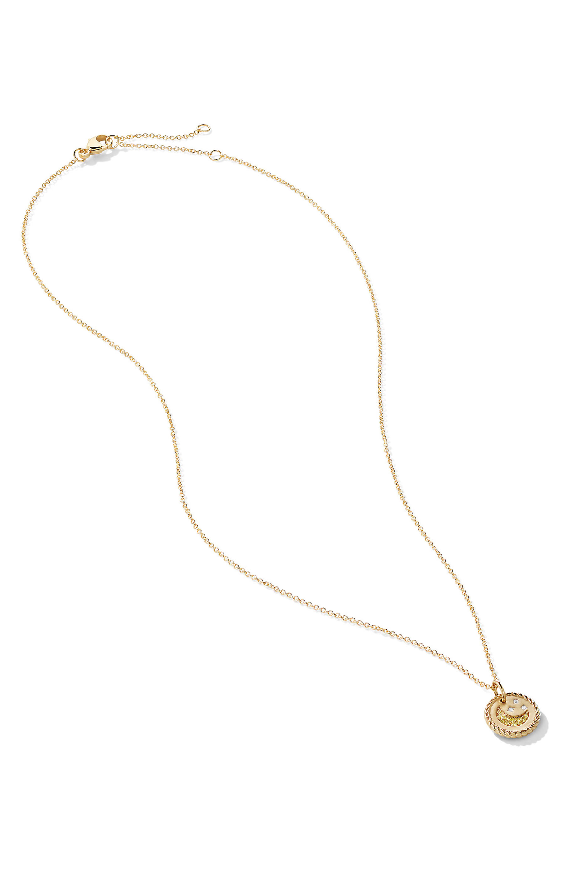 Cable Collectibles Moon And Stars Necklace, 18k Yellow Gold, Yellow Sapphires & Diamonds