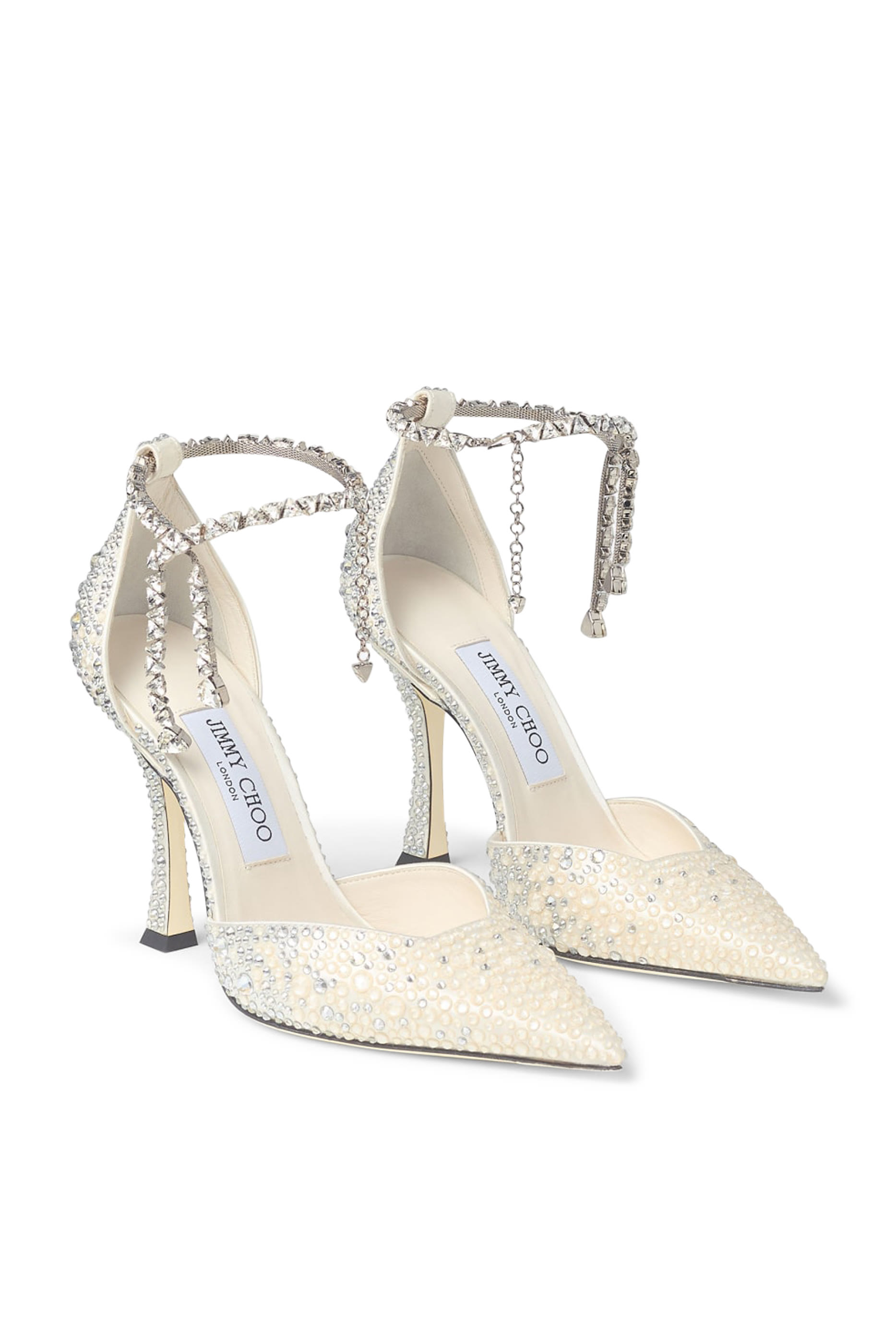 Stevie 100 Satin Crystal Pumps