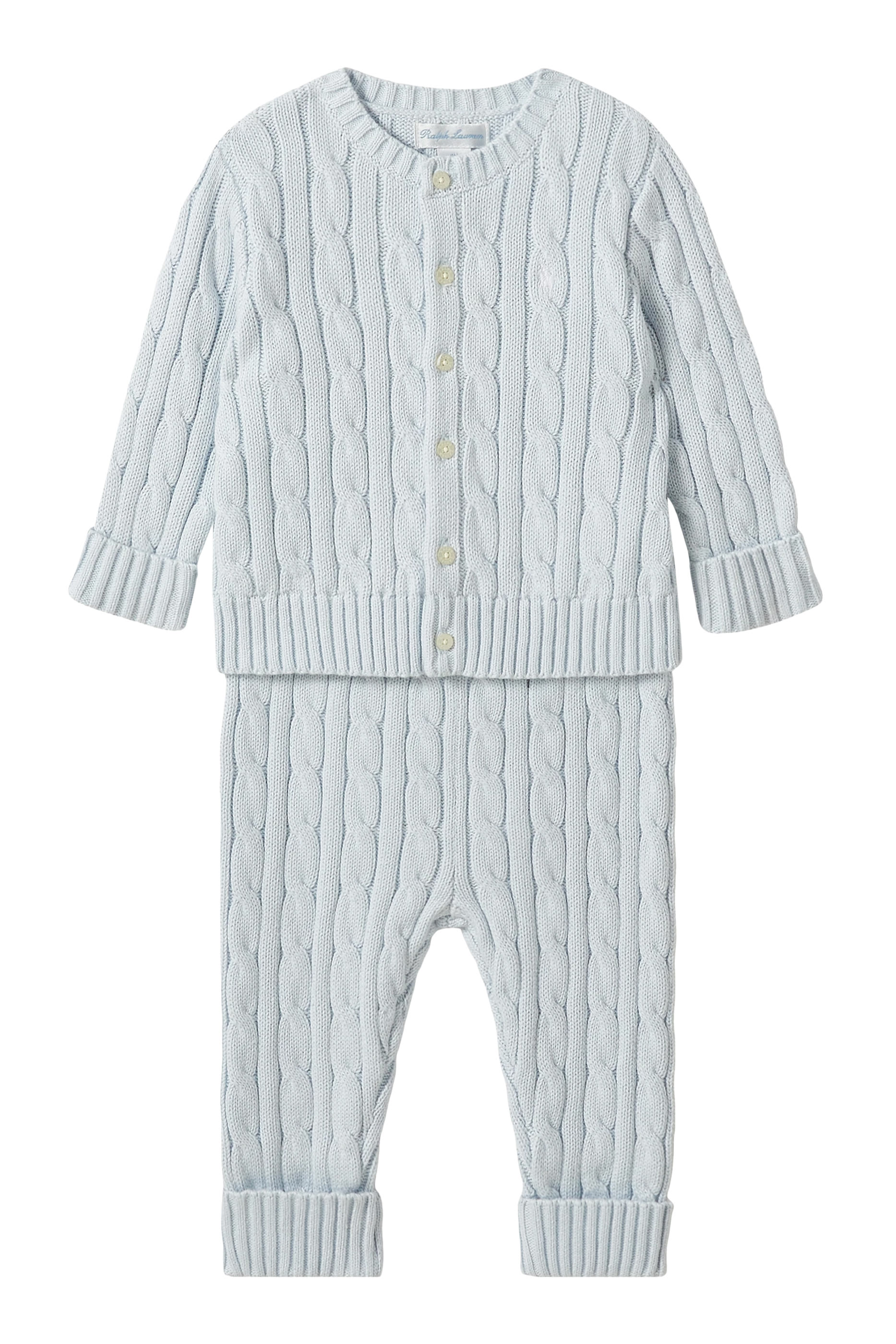 Kids Cotton Cardigan & Pants Set