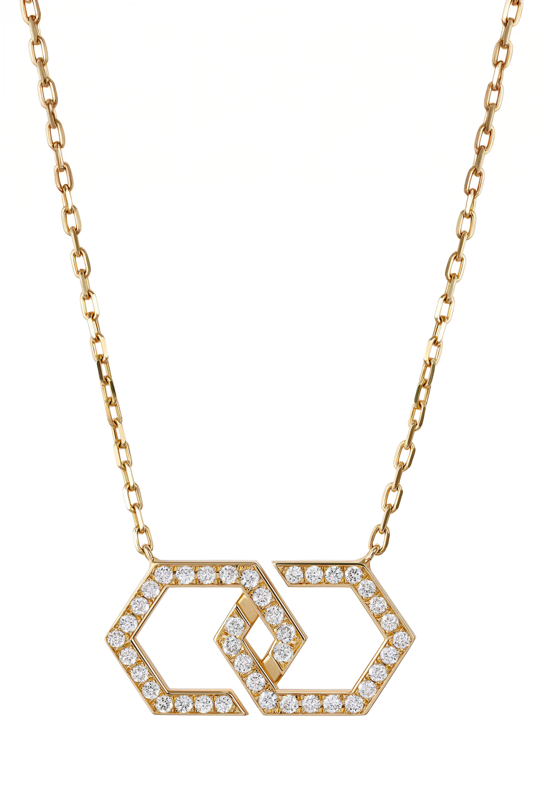 Infinity Medium Necklace, 18k Yellow Gold & Diamonds