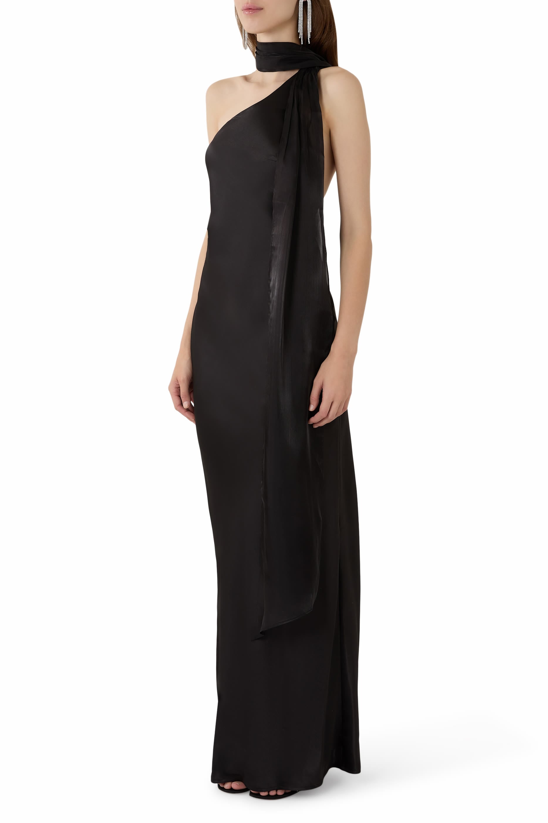 Bow Strap One-Shoulder Dress