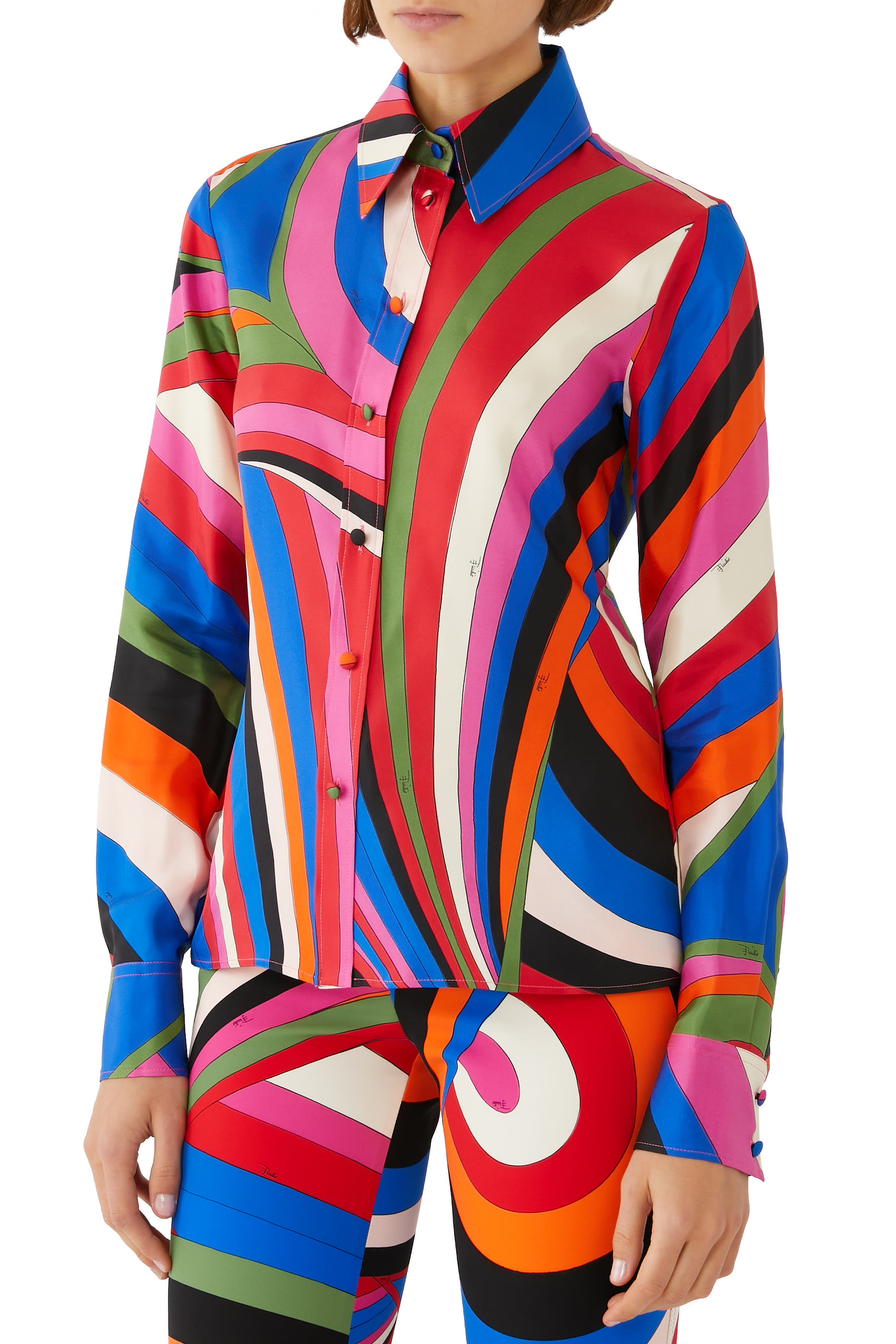 Iride-Print Silk-Twill Shirt