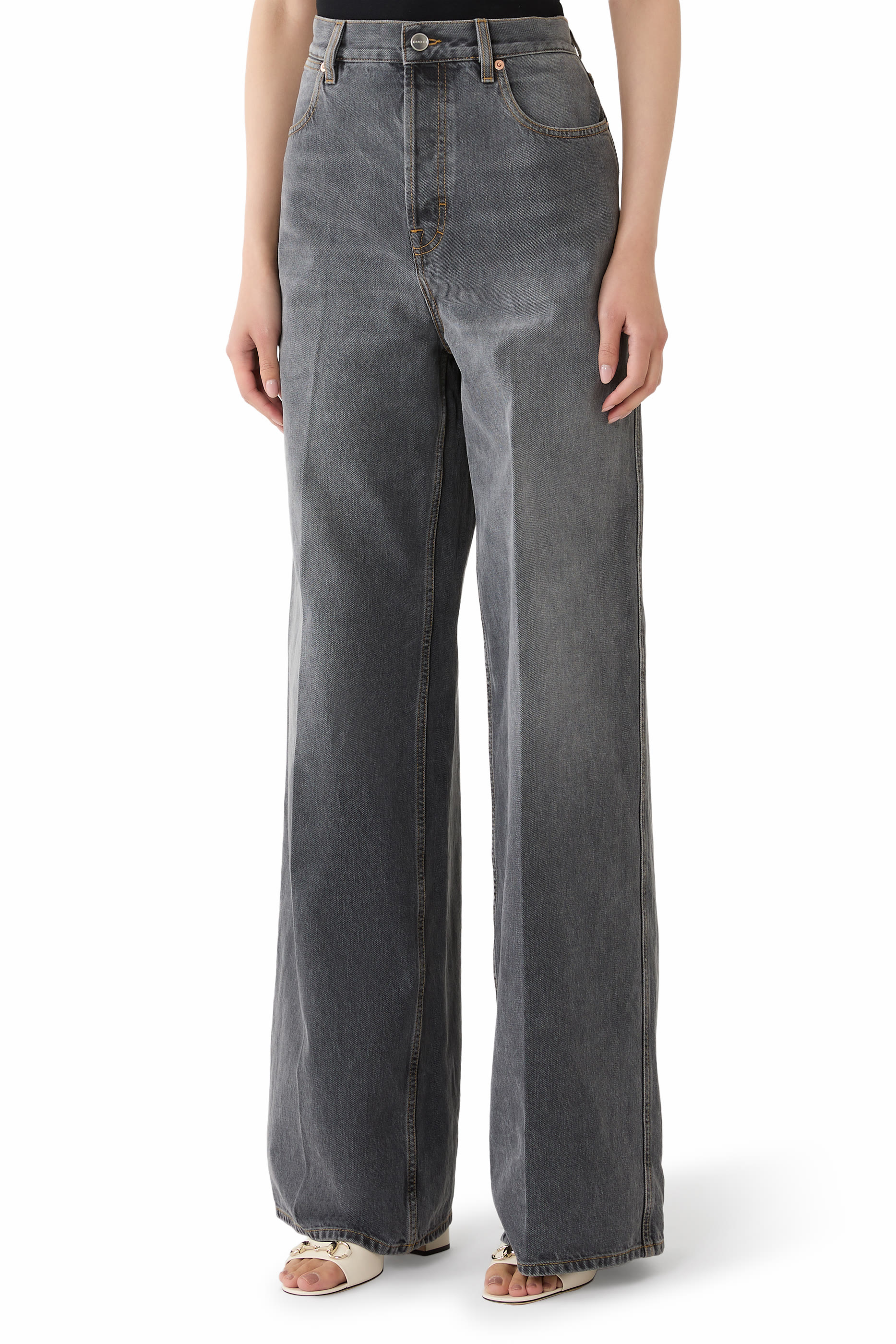 Wide Leg Denim Pants 