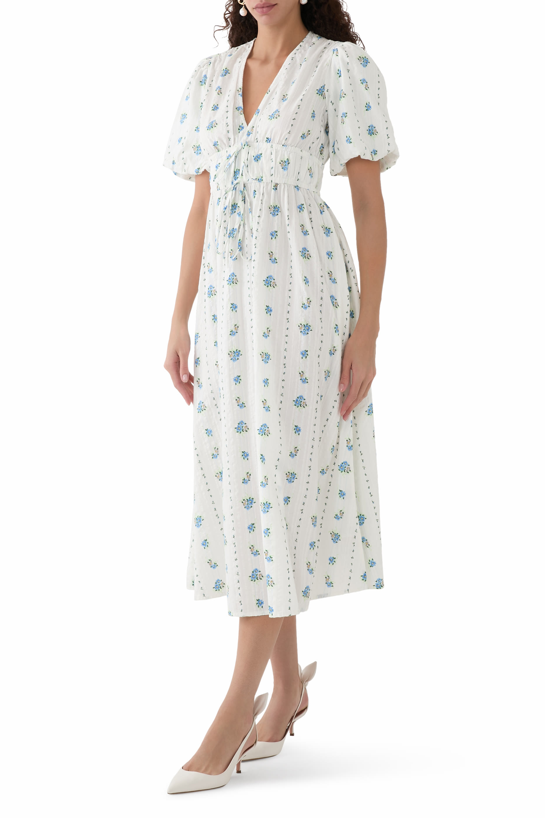 Floral Printed Scottie Midi Dress