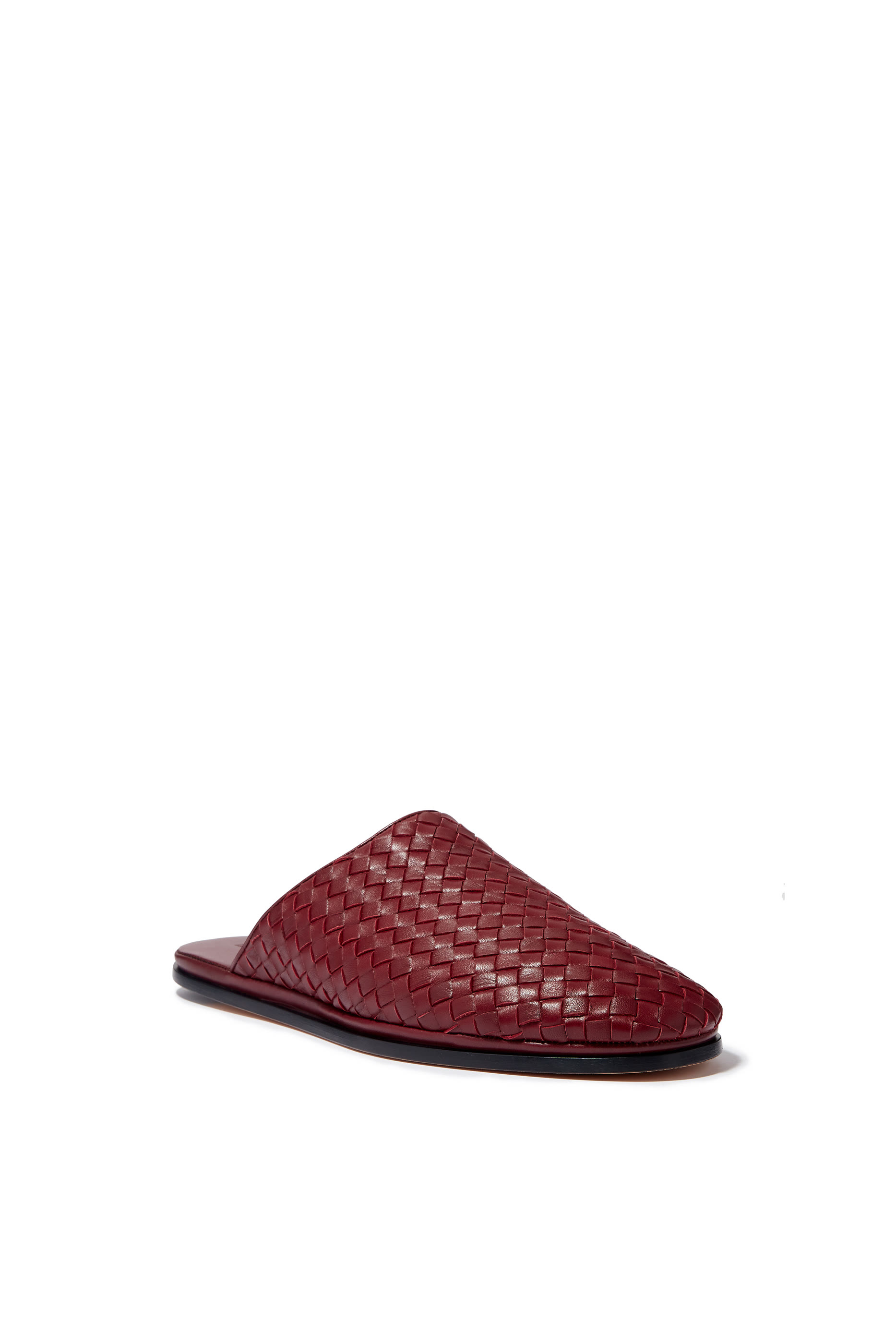 Intrecciato Open Leather Slippers