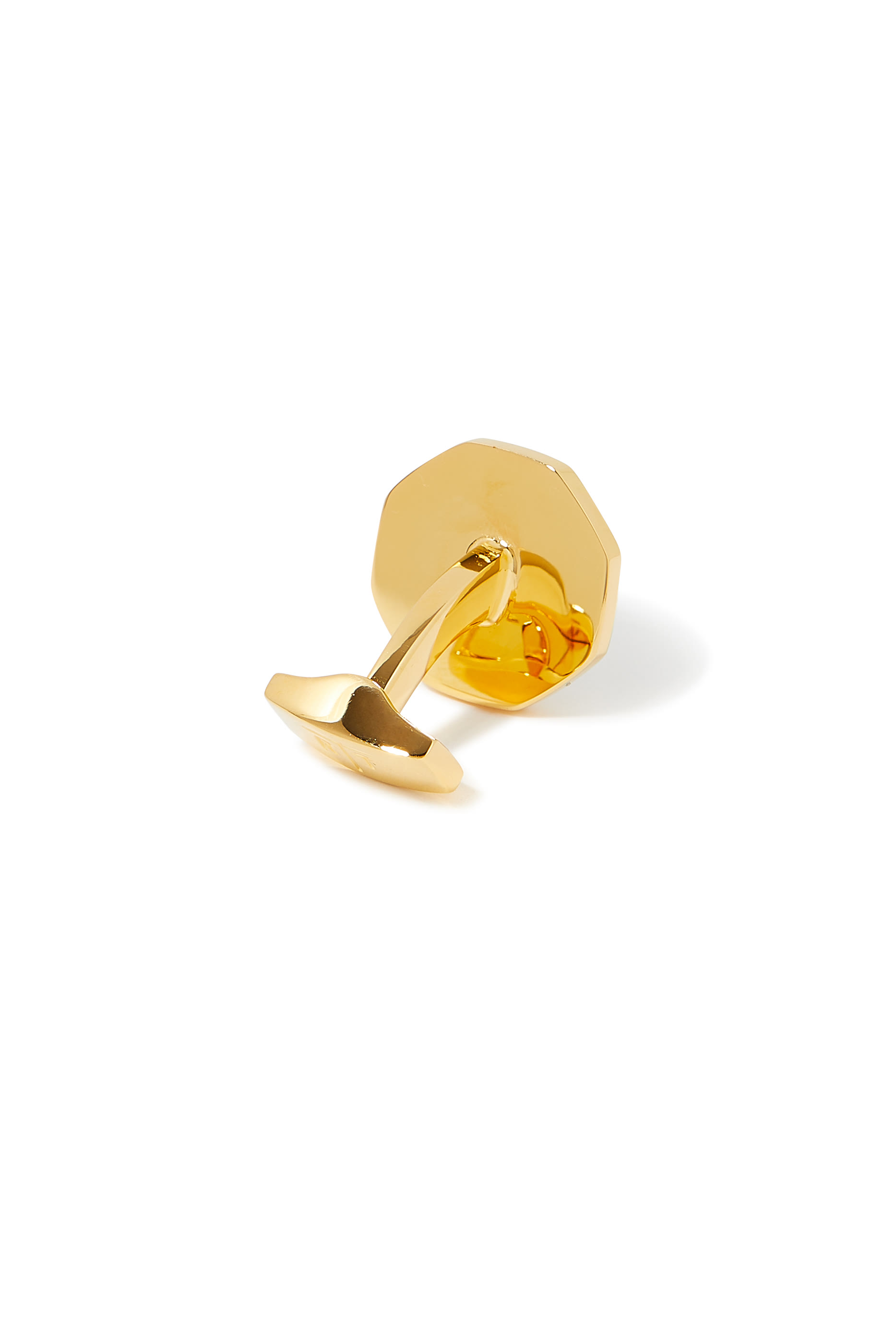 Octagon Guilloche Cufflinks, Gold