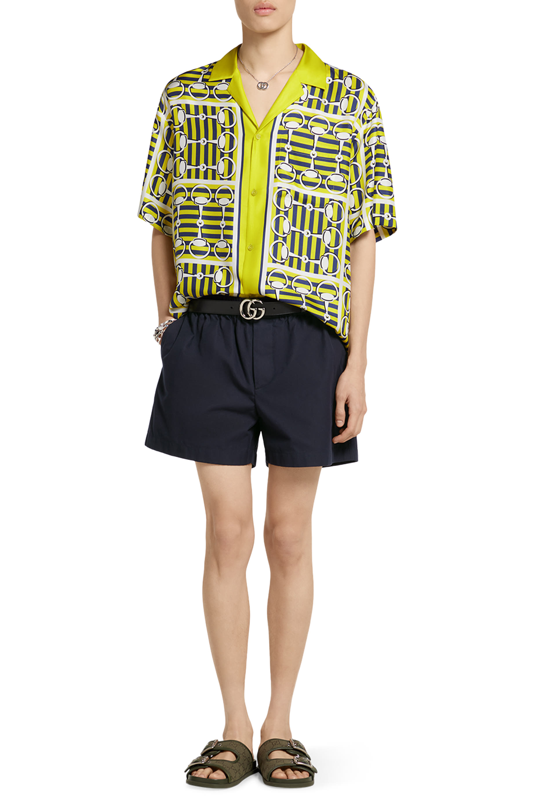 Printed Silk Twill Bowling Shirt