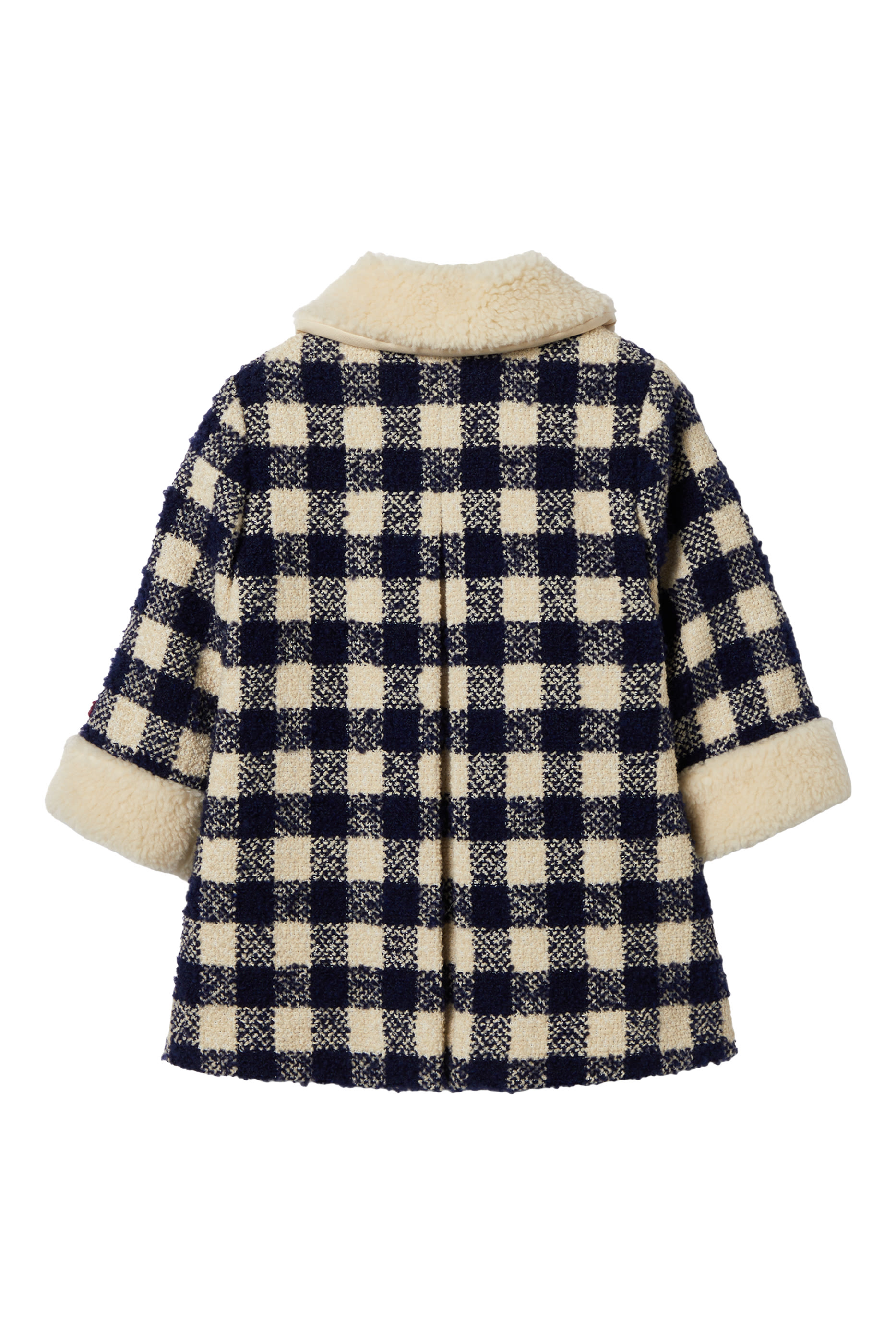 Kids Gingham Wool Coat 