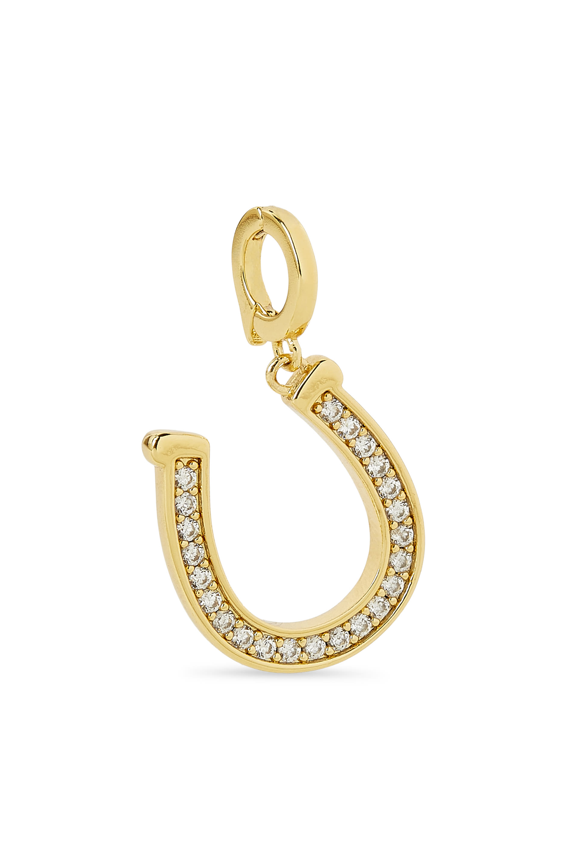 One In A Million Horseshoe Charm, Plated Metal & Cubic Zirconia