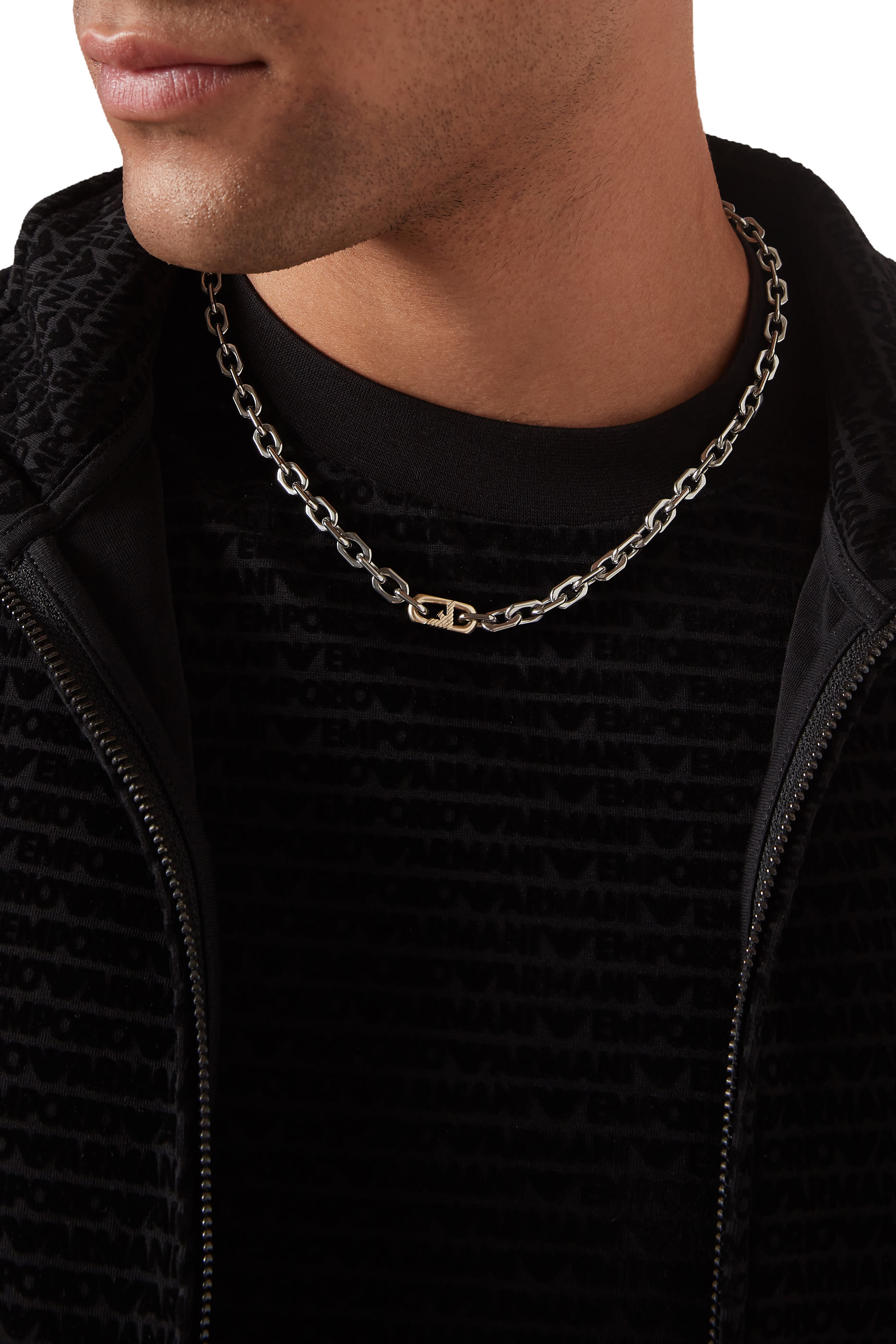  Two-Tone Stainless Steel Chain Necklace