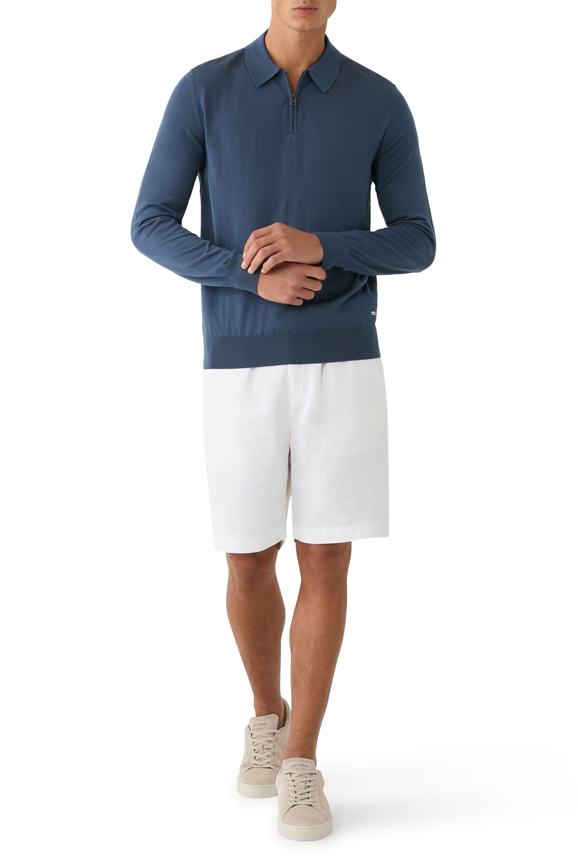 Long Sleeves Zip Polo