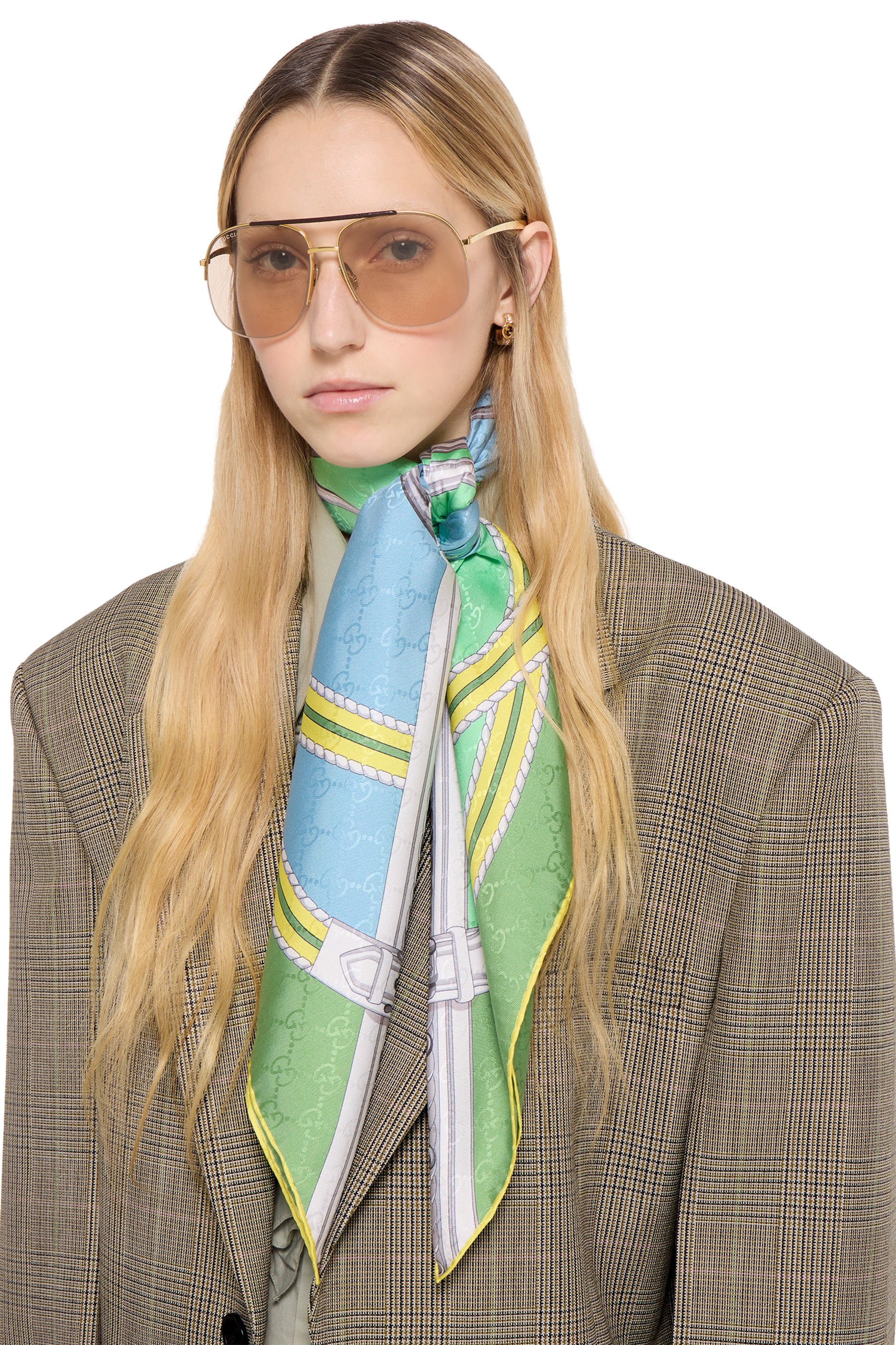  Printed Silk Jacquard Carr&eacute;