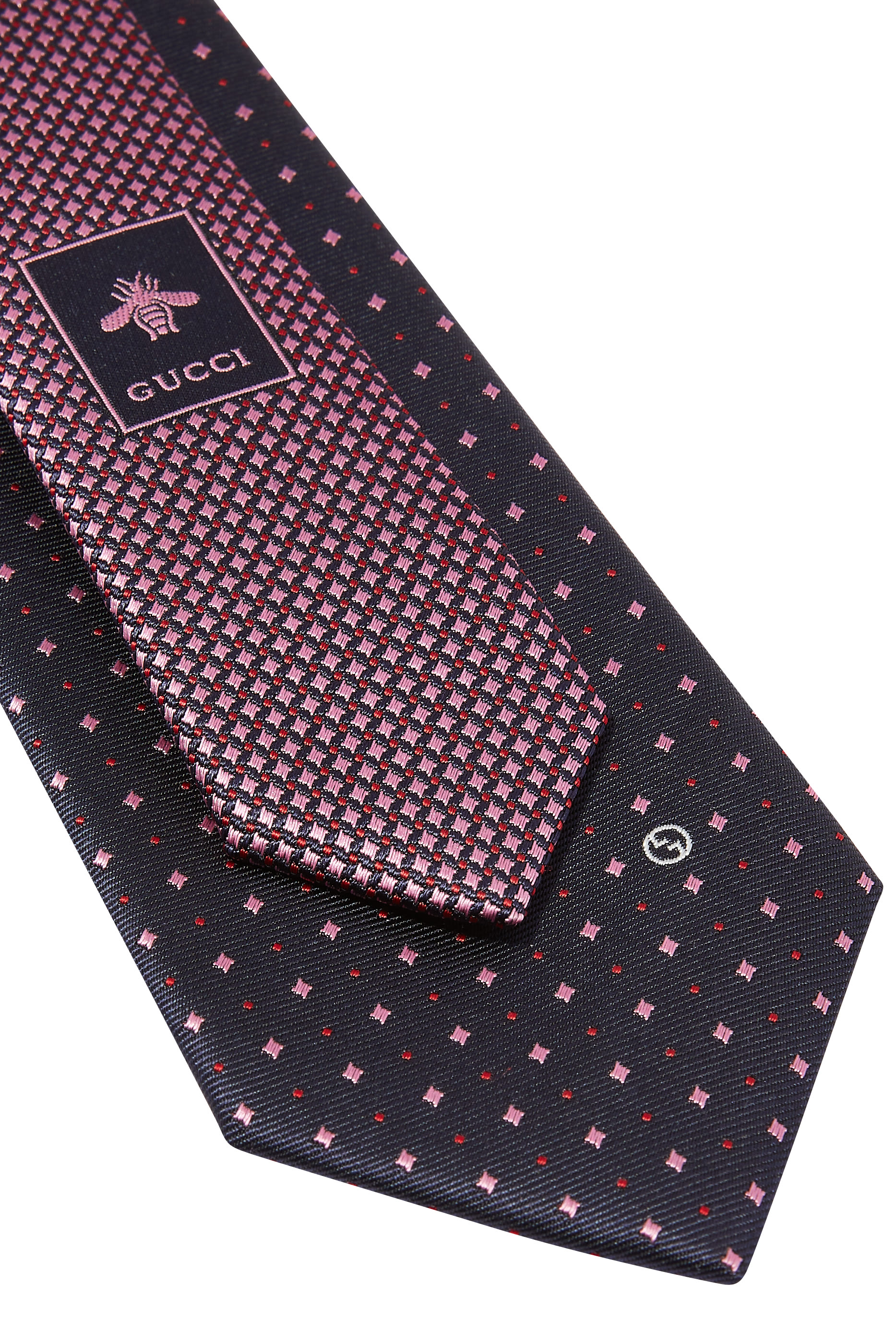 Polka-Dot Rhombus Silk Jacquard Tie