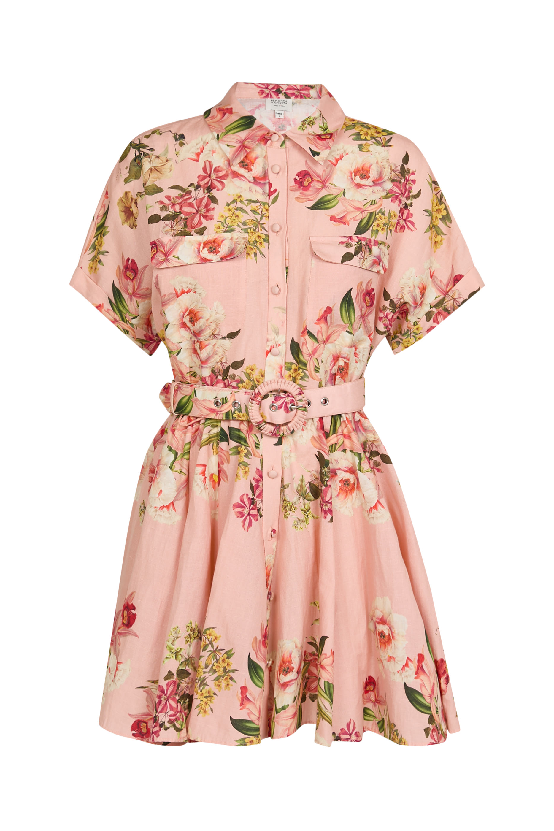 Dhun Floral-Print Collared Mini Dress
