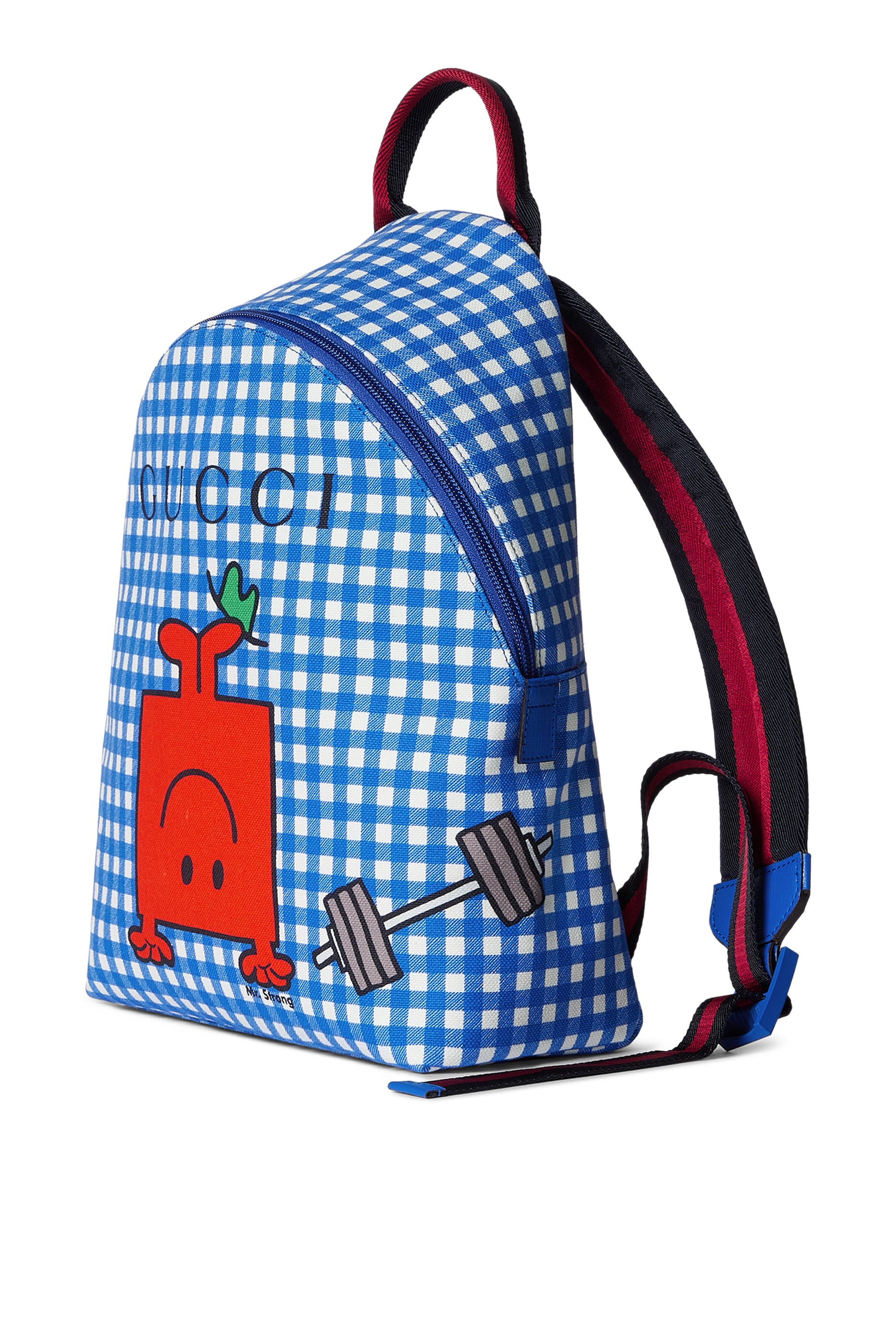Kids Characters Print Gingham Backpack