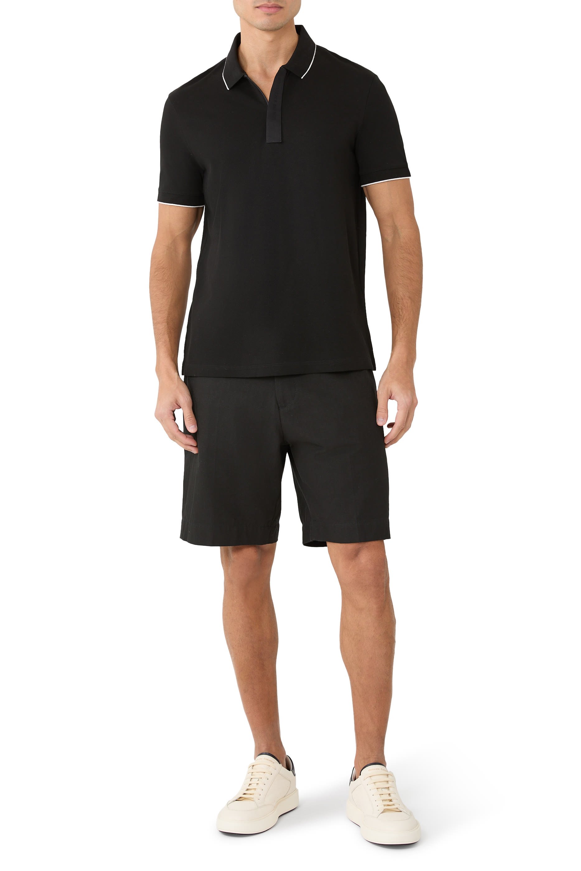  Slim Fit Polo with Button Insert