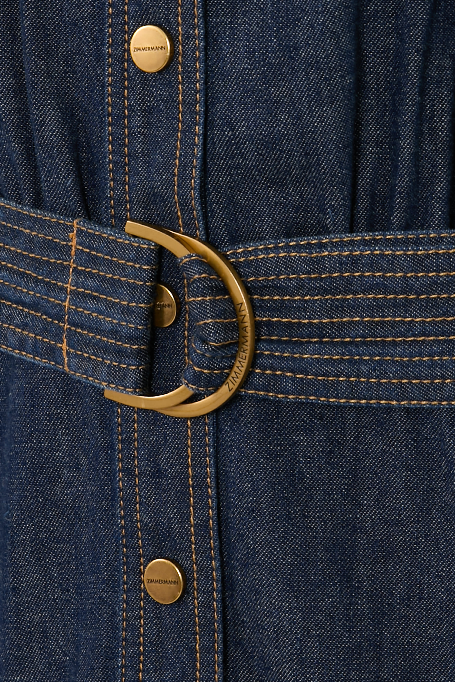 Belted Denim Midi Dress